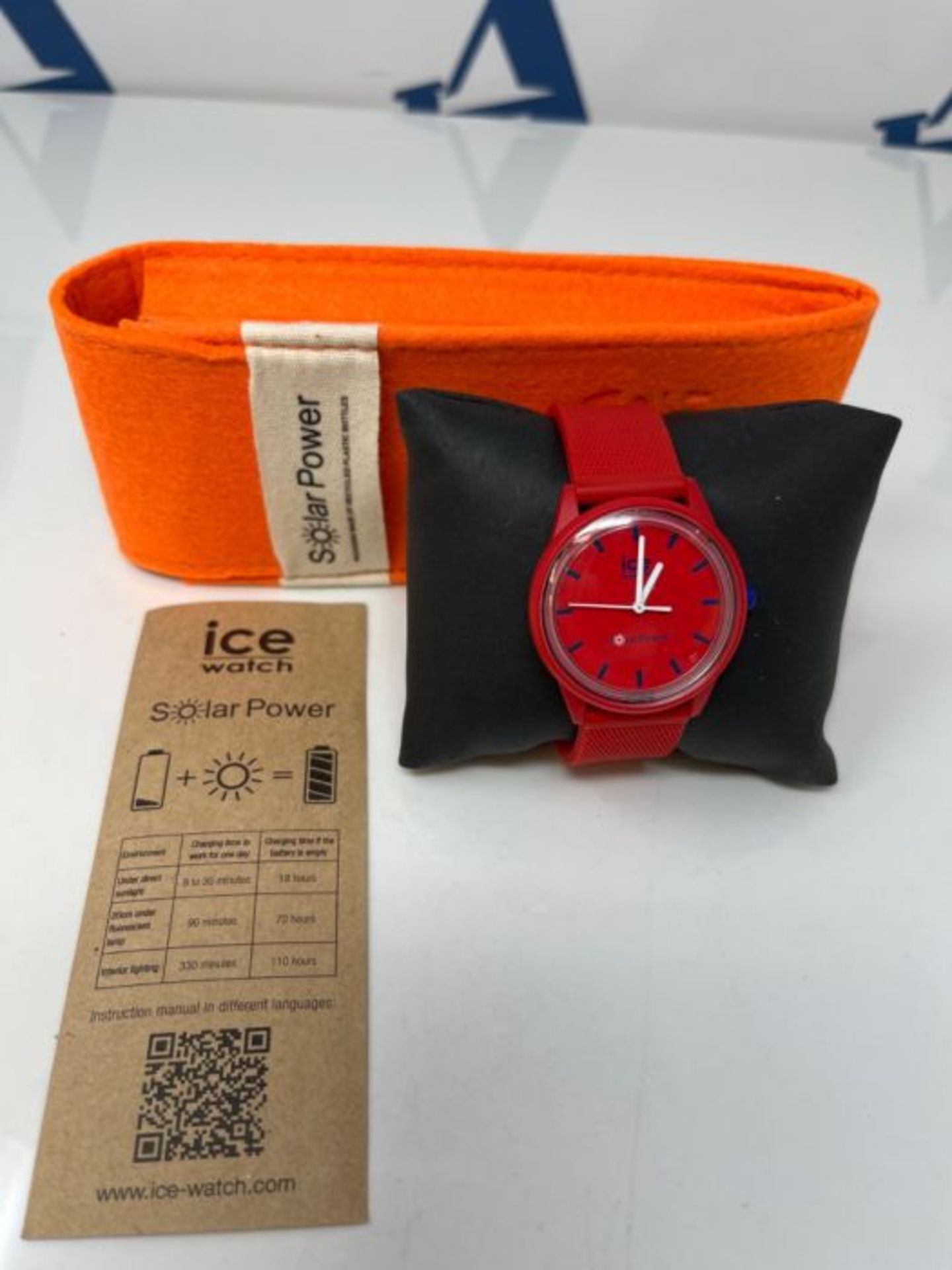 RRP £59.00 Ice-Watch - ICE Solar Power Red Navy Mesh - Women's Wristwatch with Silicon Strap - 01 - Image 2 of 3