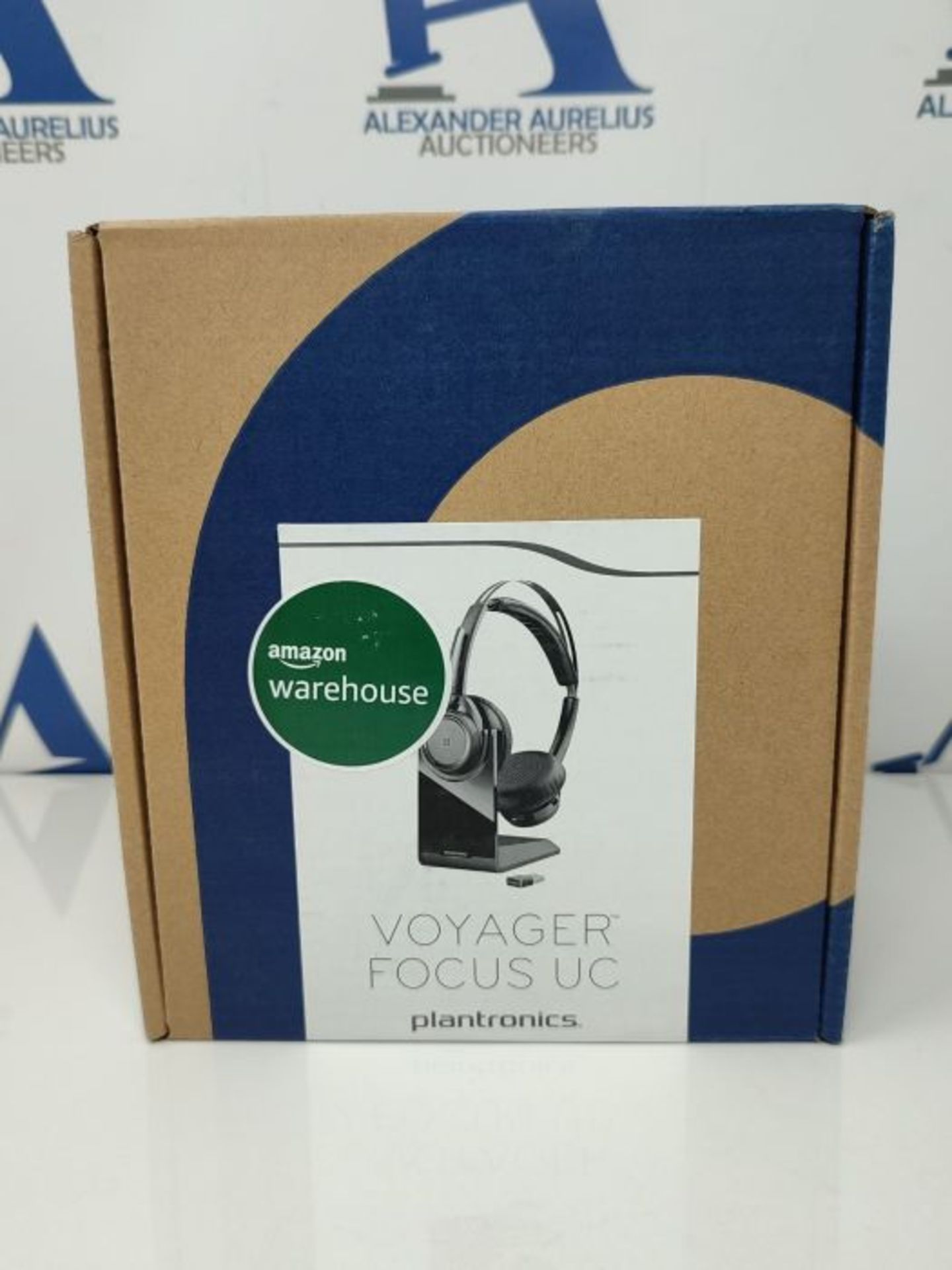 RRP £140.00 Poly - Voyager Focus UC with Charge Stand (Plantronics) - Bluetooth Dual-Ear (Stereo)