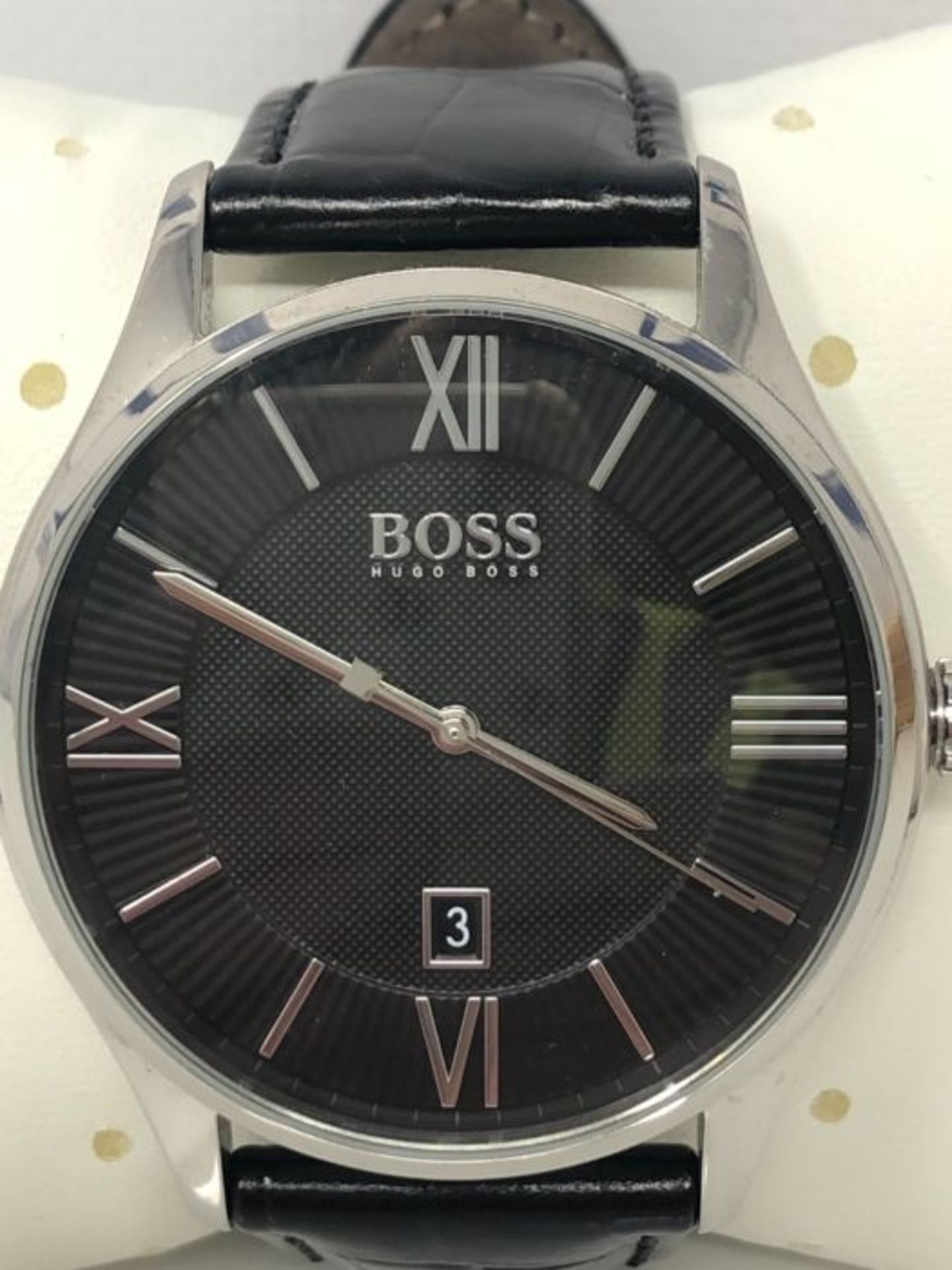 RRP £111.00 BOSS Herren Analog Quarz Uhr mit Leder Armband 1513485 - Image 3 of 3