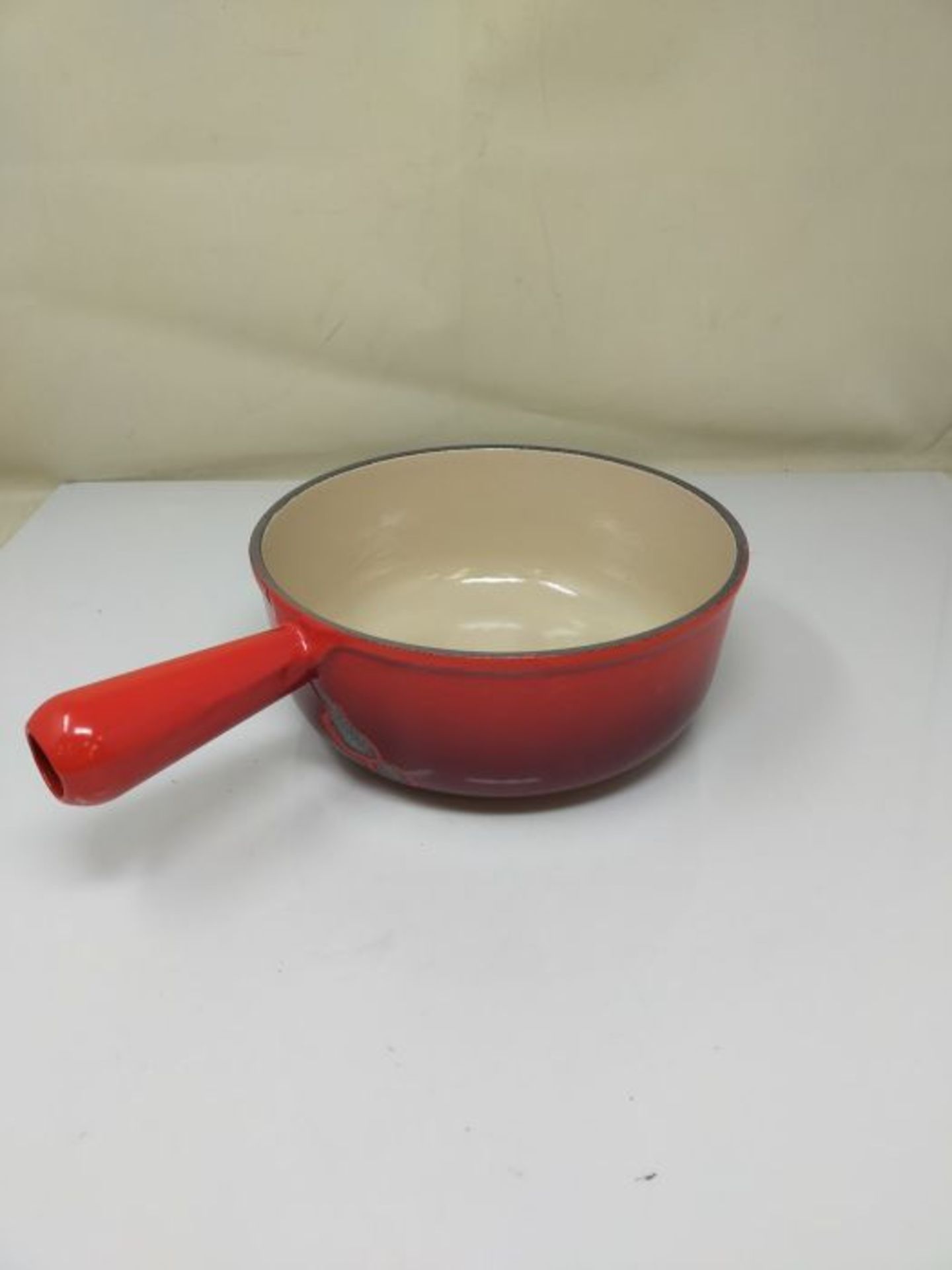 RRP £129.00 [CRACKED] Le Creuset Caquelon, ÃÜ 20 cm, Emailliertes Gusseisen, Cerise, Kirschrot - Image 3 of 3