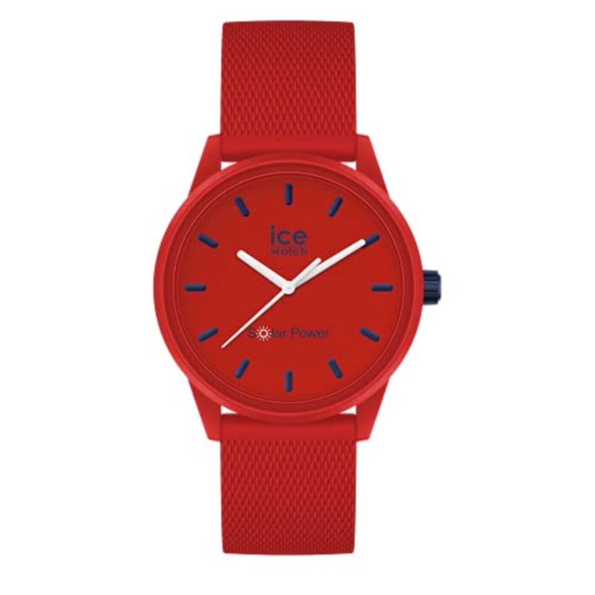 RRP £59.00 Ice-Watch - ICE Solar Power Red Navy Mesh - Women's Wristwatch with Silicon Strap - 01