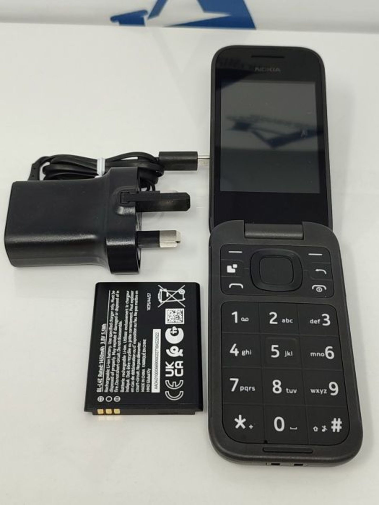 RRP £62.00 Nokia 2660 Flip Feature Phone with 2.8" display, 4G Connectivity, Hearing Aid Compatib - Image 3 of 3