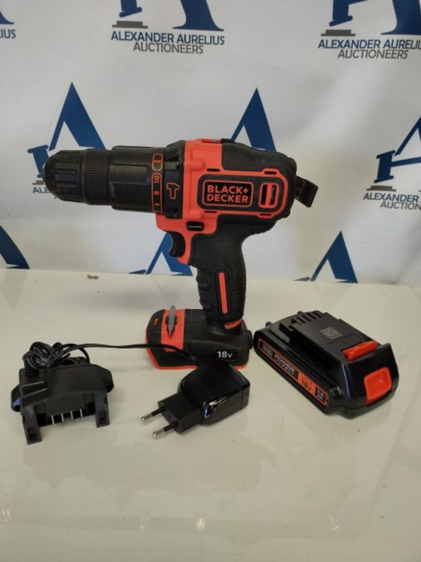 RRP £97.00 BLACK + DECKER 18V Lithium-ion 2 Gear Hammer Drill with 400mA Charger, 1 Battery and K - Image 3 of 3