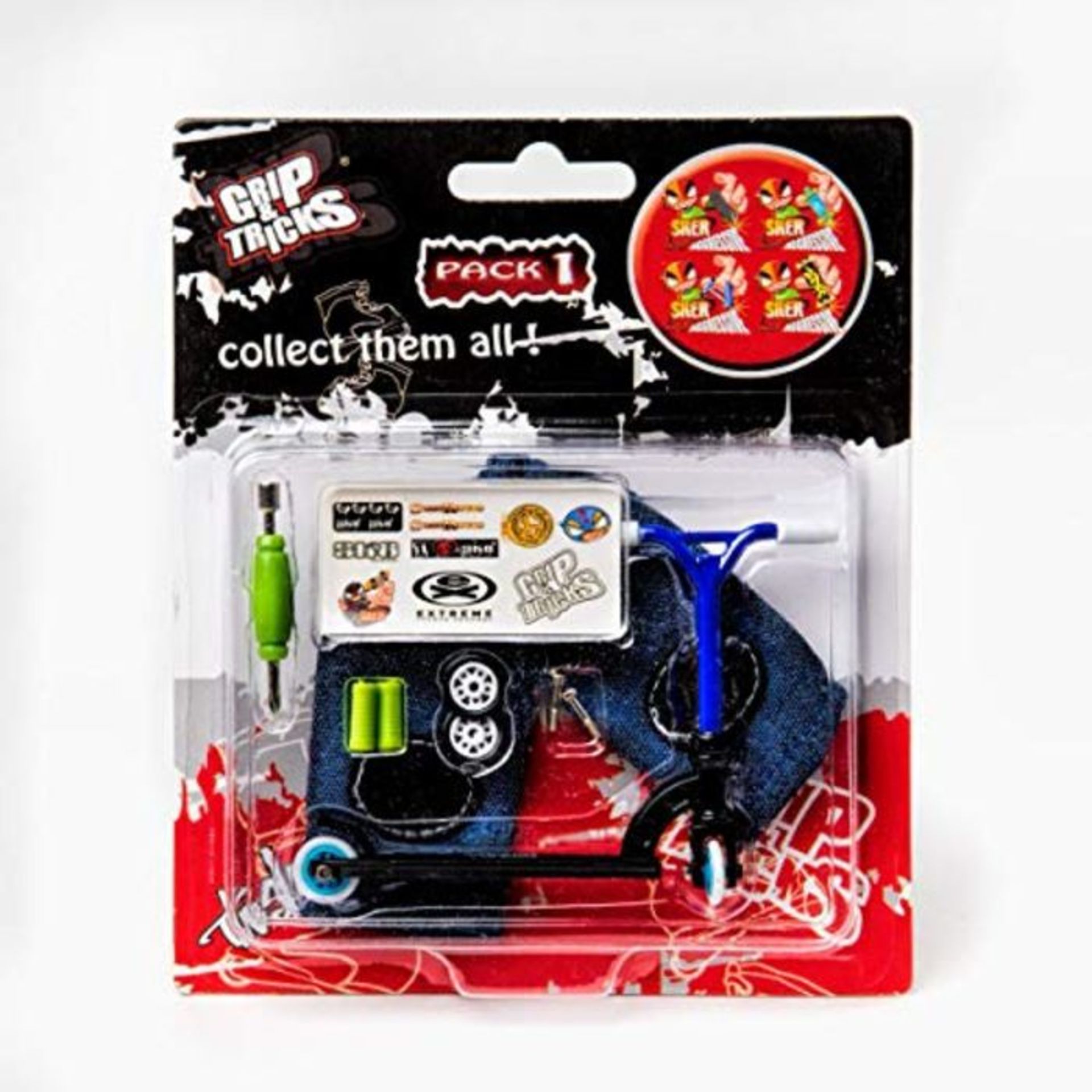 Grip & Tricks - Finger SCOOTER - Skate - Pack1 - Dimensions: 22 X 13,5 X 2 cm