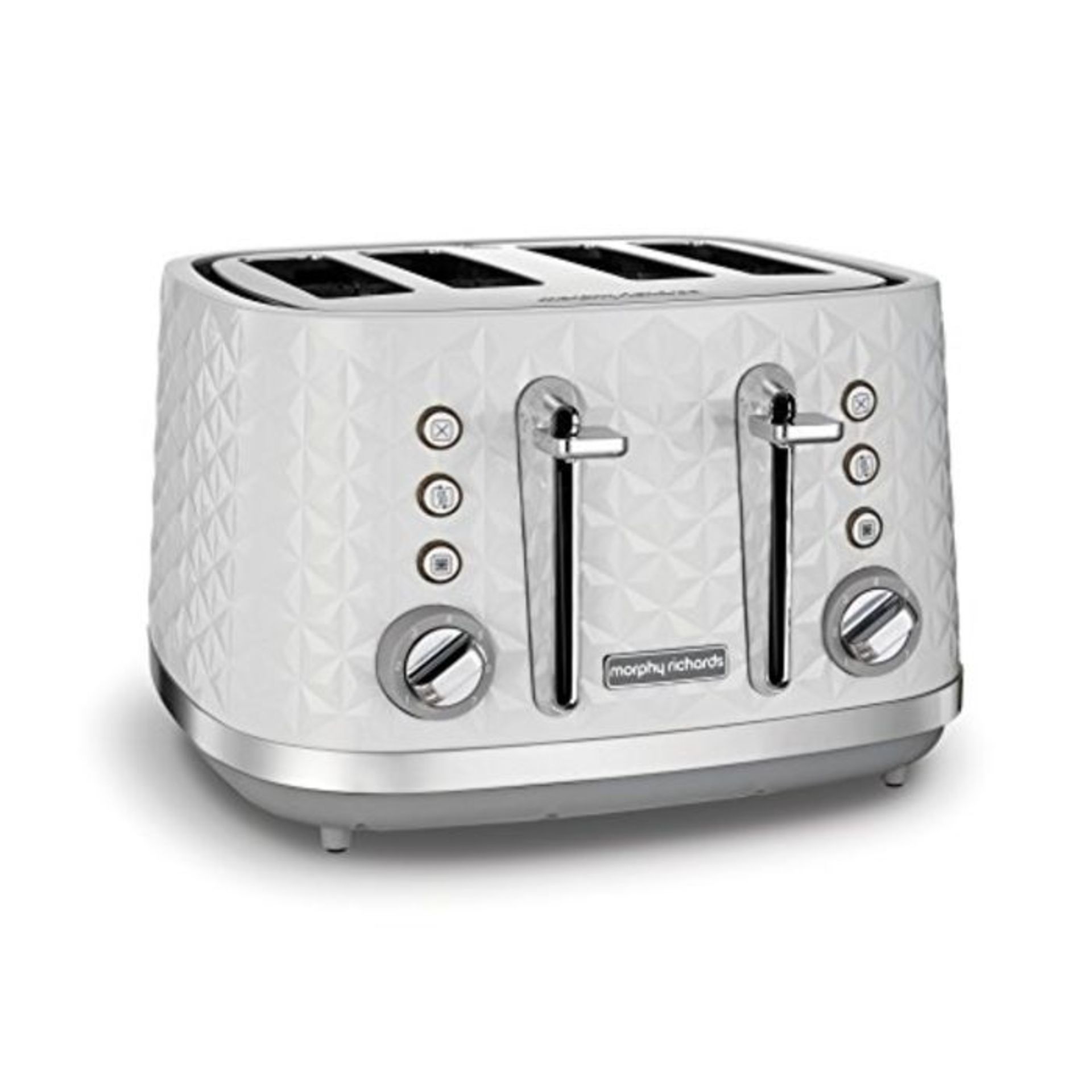 Morphy Richards Vector 4 Slice Toaster 248134 White Four Slice Toaster White Toaster