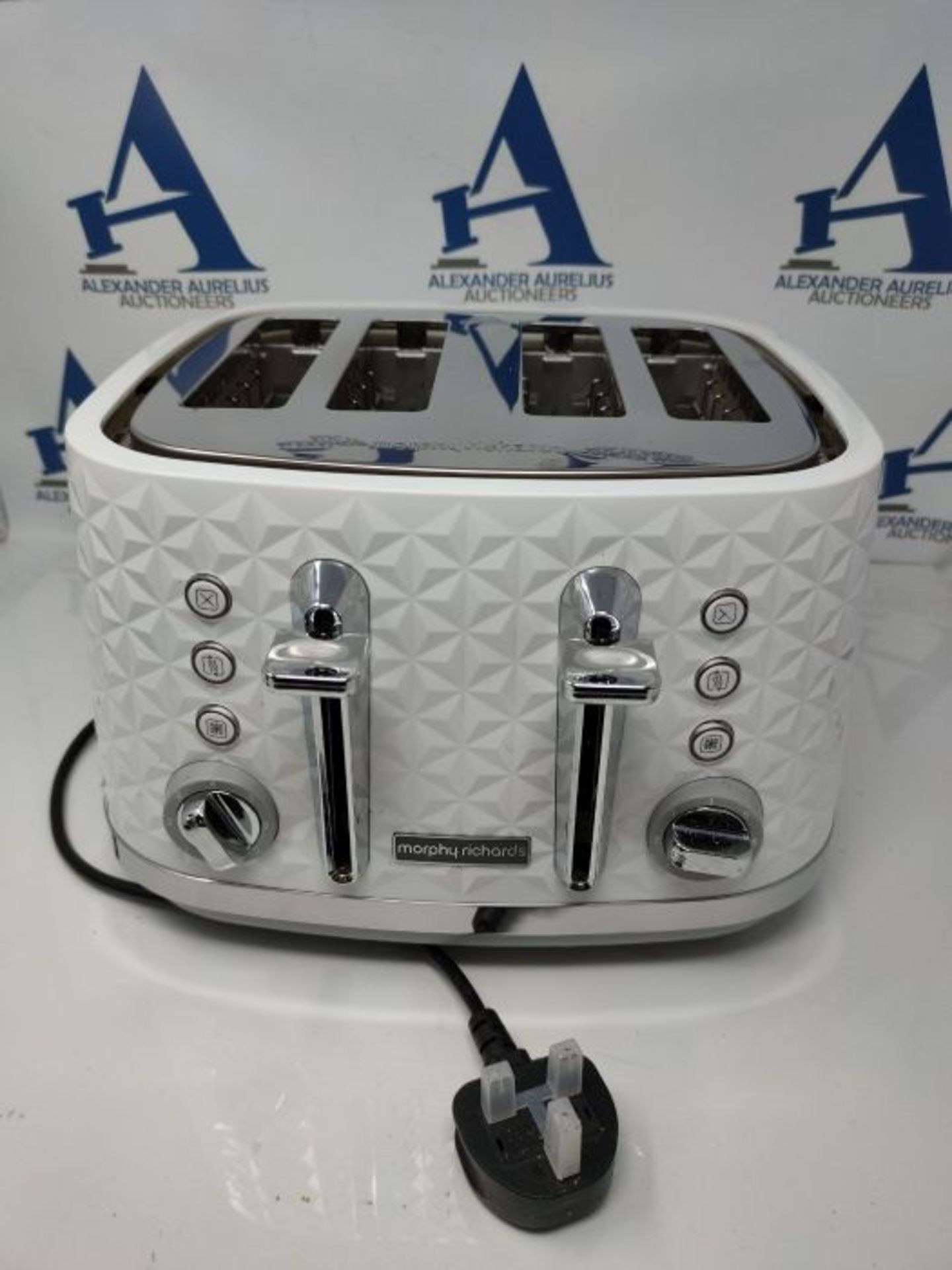 Morphy Richards Vector 4 Slice Toaster 248134 White Four Slice Toaster White Toaster - Image 3 of 3