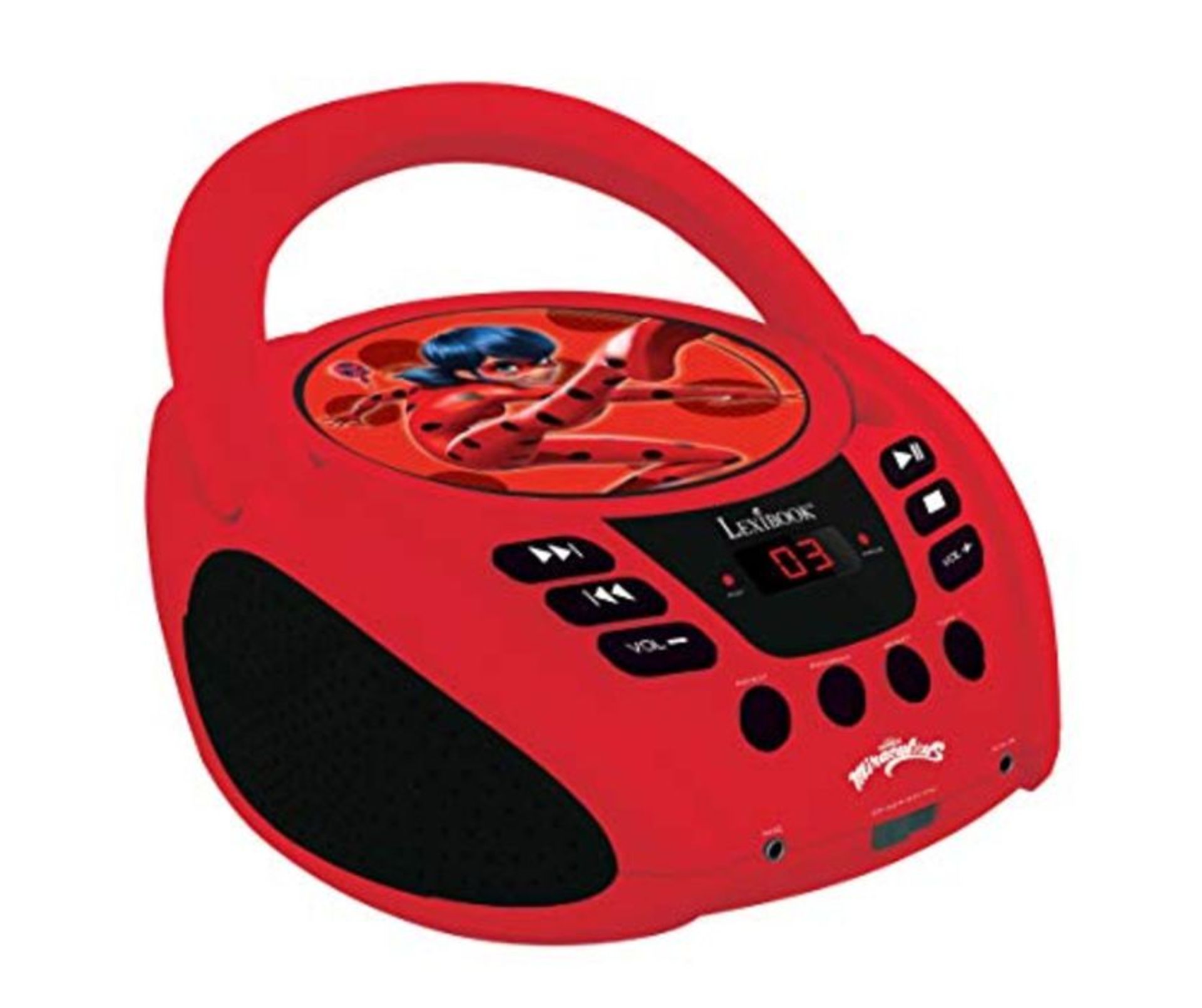 LEXIBOOK RCD108MI Tales of Ladybug & Cat Noir Miraculous CD Player, Microphone, aux-in