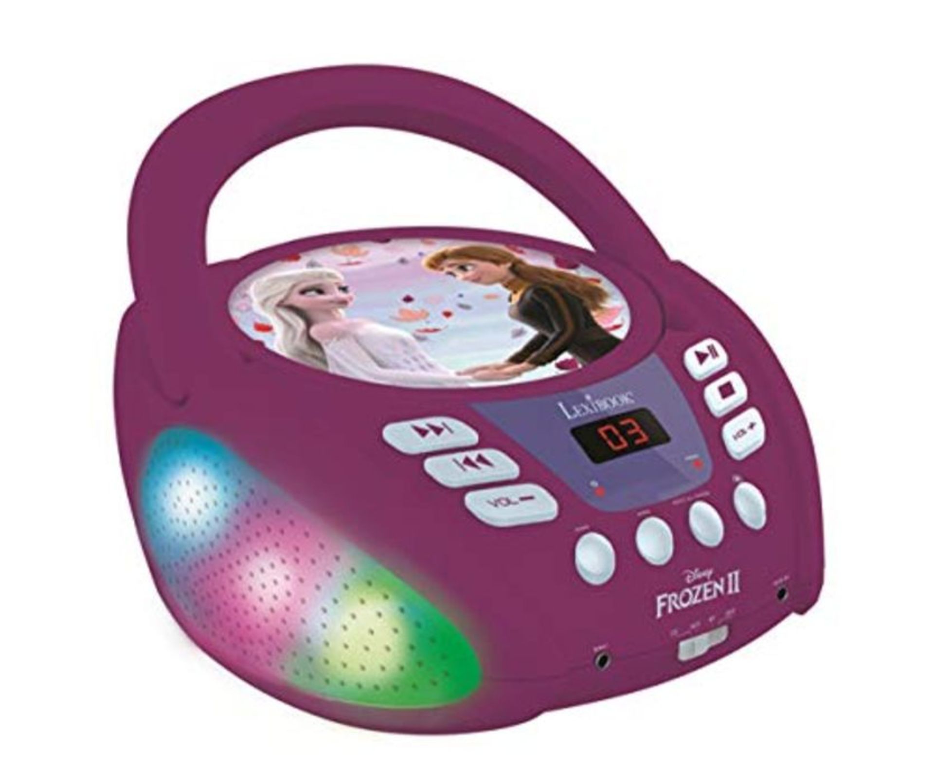 LEXIBOOK RCD109FZ Disney Frozen 2-Bluetooth CD Player for Kids - Portable, Multicolour