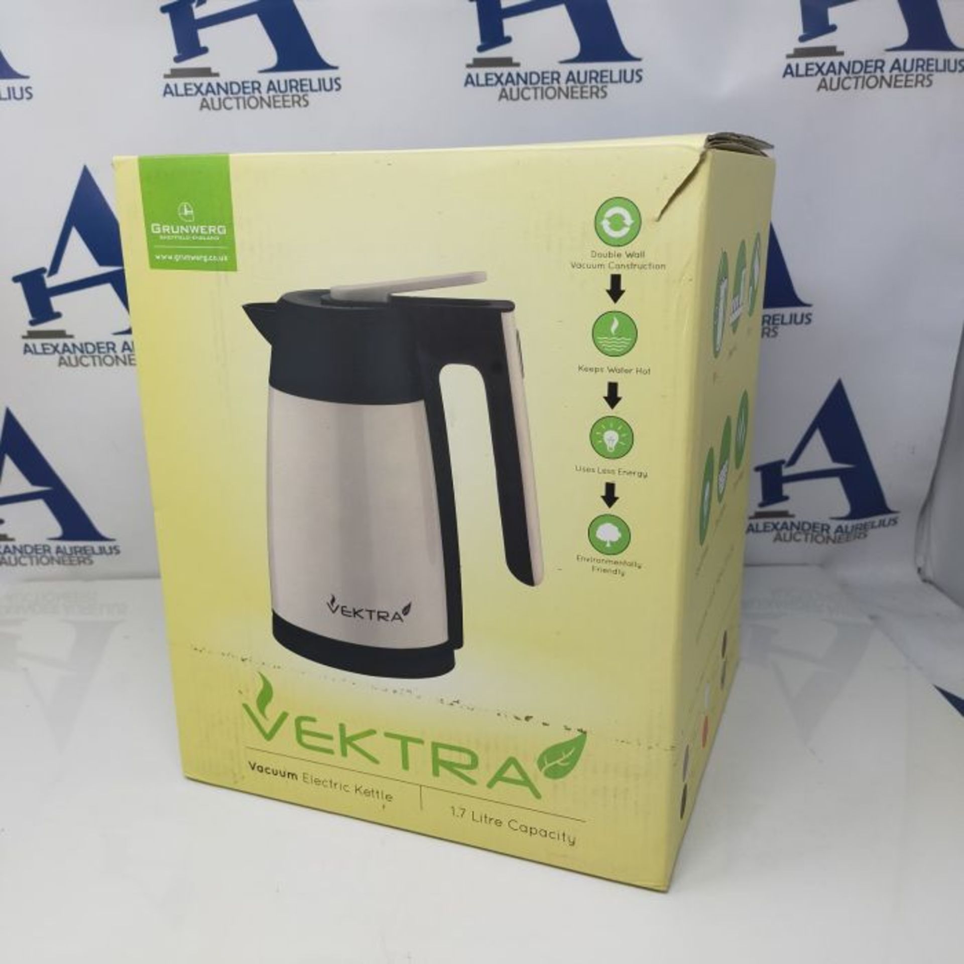 RRP £79.00 Vektra VEK-1703GP Vacuum Insulated Environmentally Eco Friendly Easy Pour Cordless Ket - Image 2 of 2
