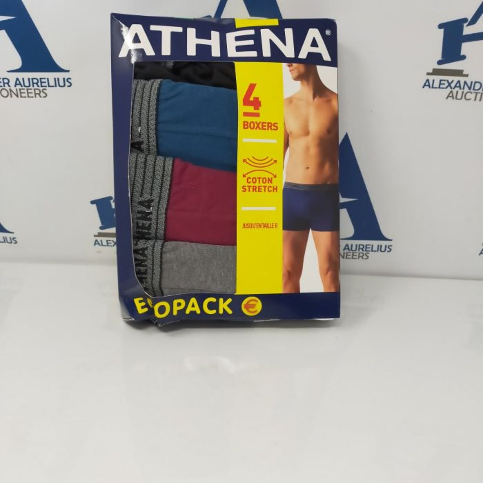 ATHENA Men's Basic Coton Ld40 Underwear, Gris, Large (Pack of 4)