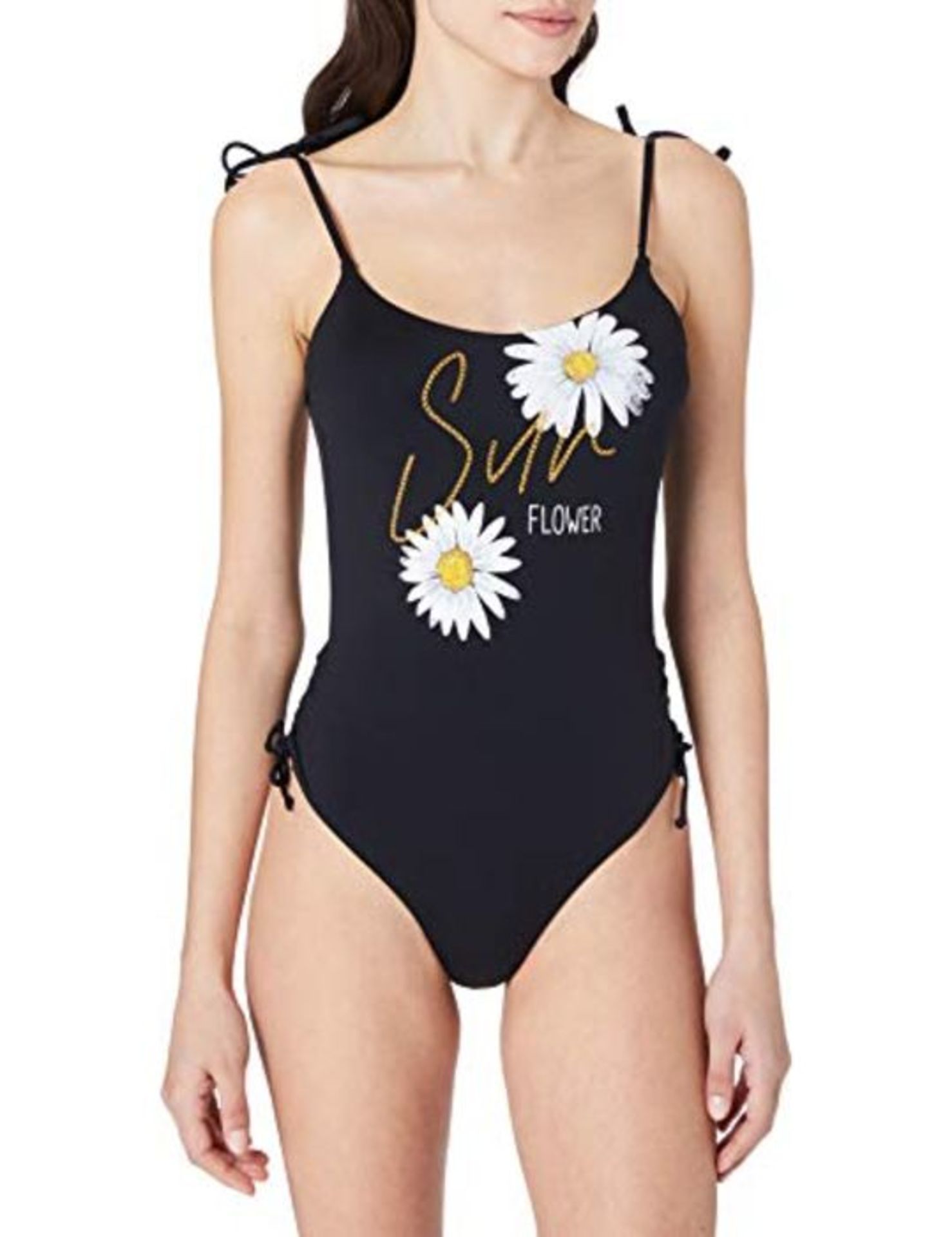 Banana Moon Women's Wallis Sundaisy One Piece Swimsuit, Black, 8