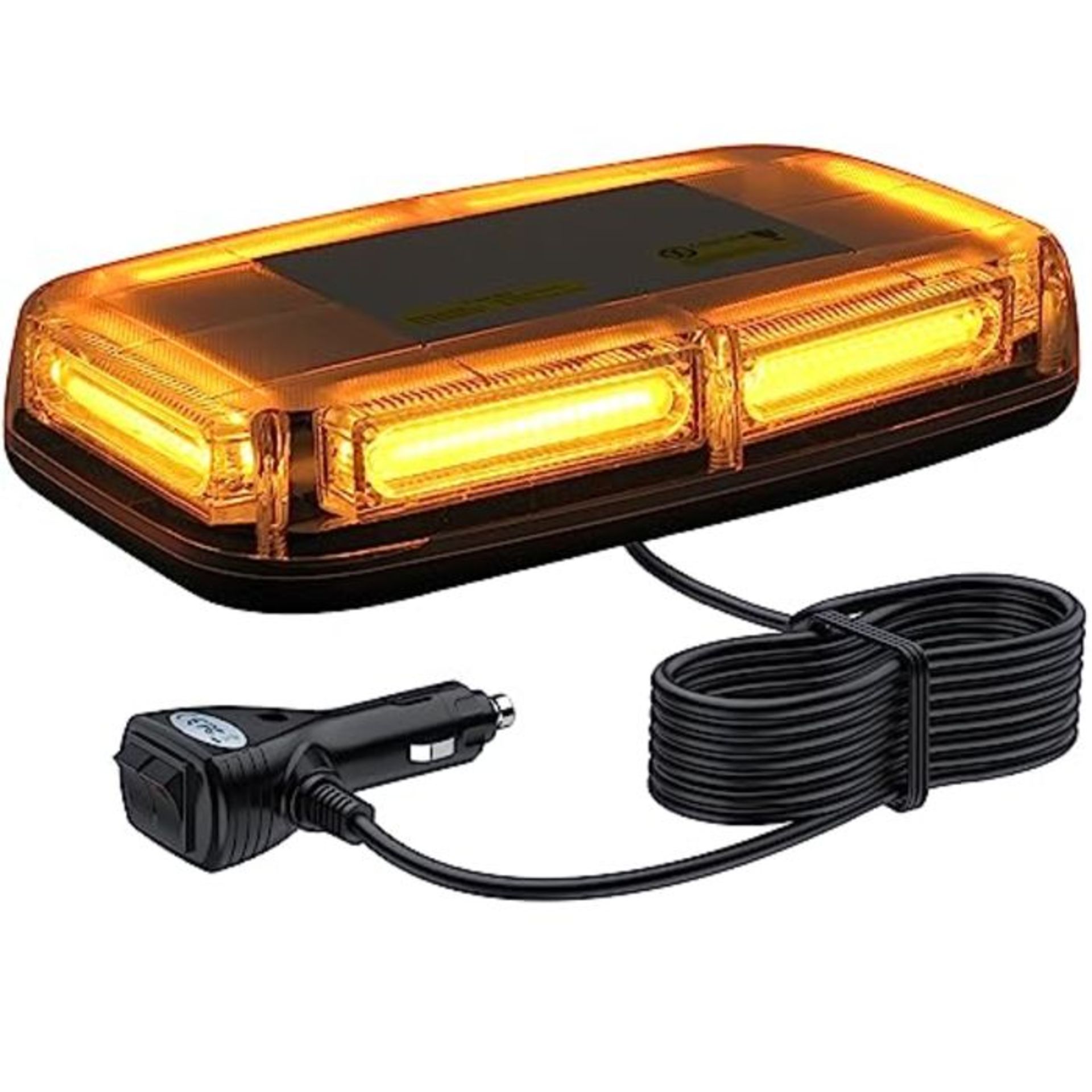 Justech 6-COB LED 60W Car Warning Light 7 Flash Modes Waterproof Amber Beacon Emergenc