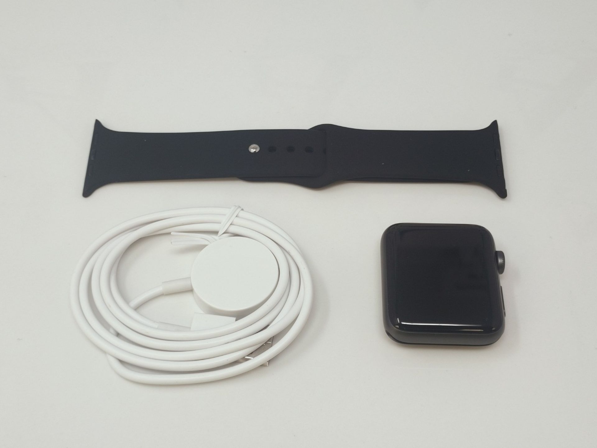 RRP £208.00 Apple Watch Series 3 (GPS, 42mm) - Space Grey Aluminum Case with Black Sport Band - Image 3 of 3