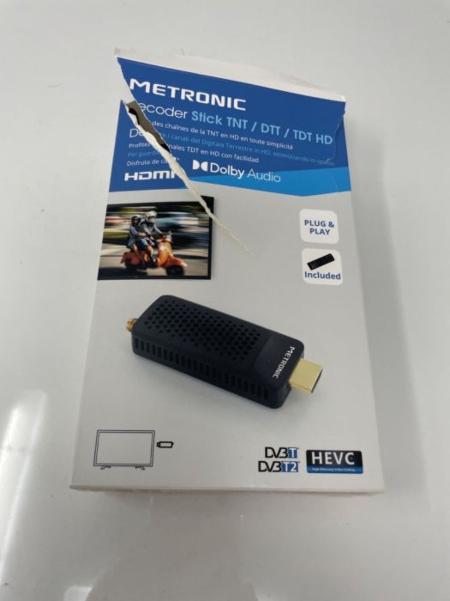 Metronic 441625 Decoder TDT Dongle Stick DVB-T2 HEVC HDMI USB - Image 2 of 3