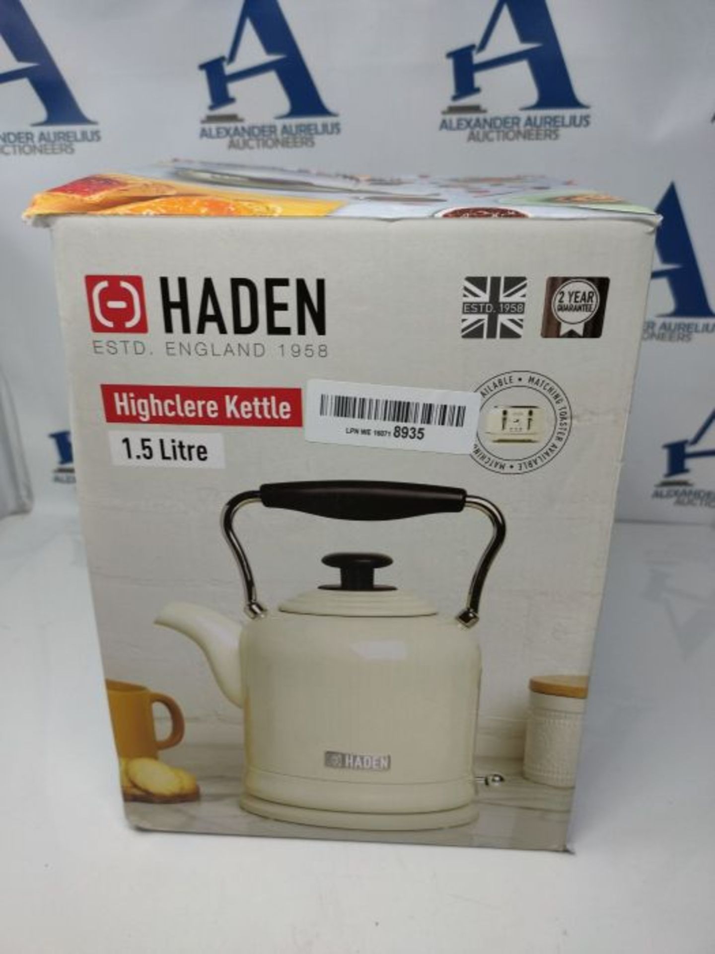 Haden Highclere Cream Kettle Cordless - Electric Fast Boil Kettle, 3000W, 1.5 Litre, S - Image 2 of 3