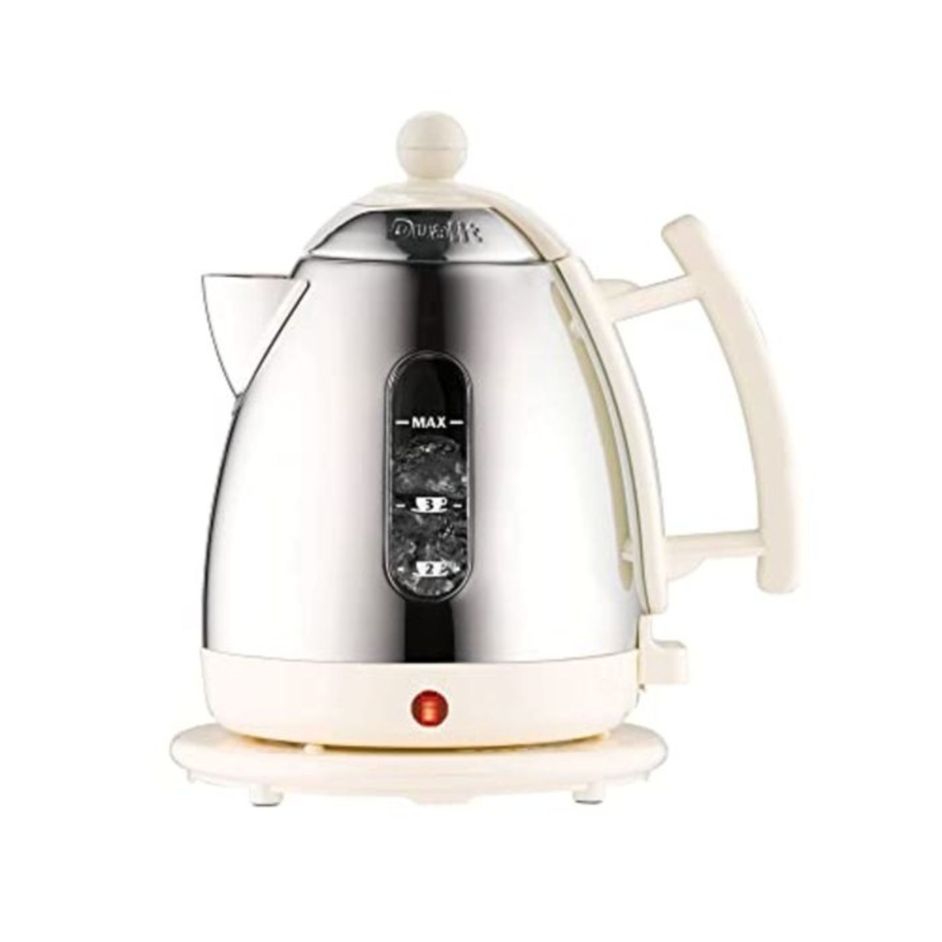 Dualit Lite Kettle | 1 L 2 kW Jug Kettle | Polished with Canvas White Trim, High Gloss