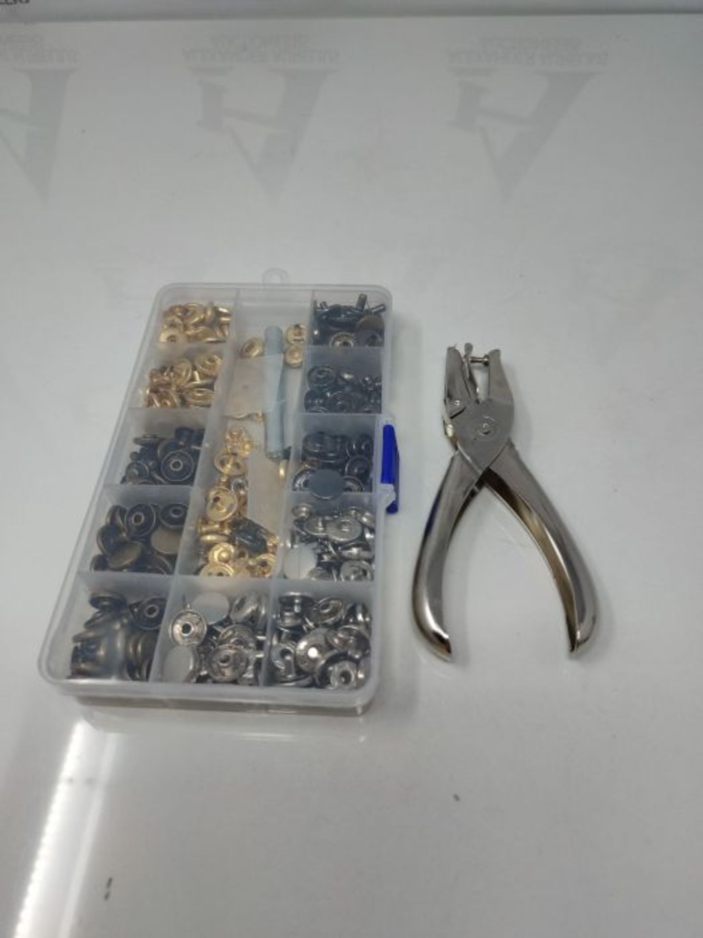 120 Set Sewing Snap Fasteners Kit Metal Snaps Button Press Studs with Punch Pliers and - Image 2 of 3