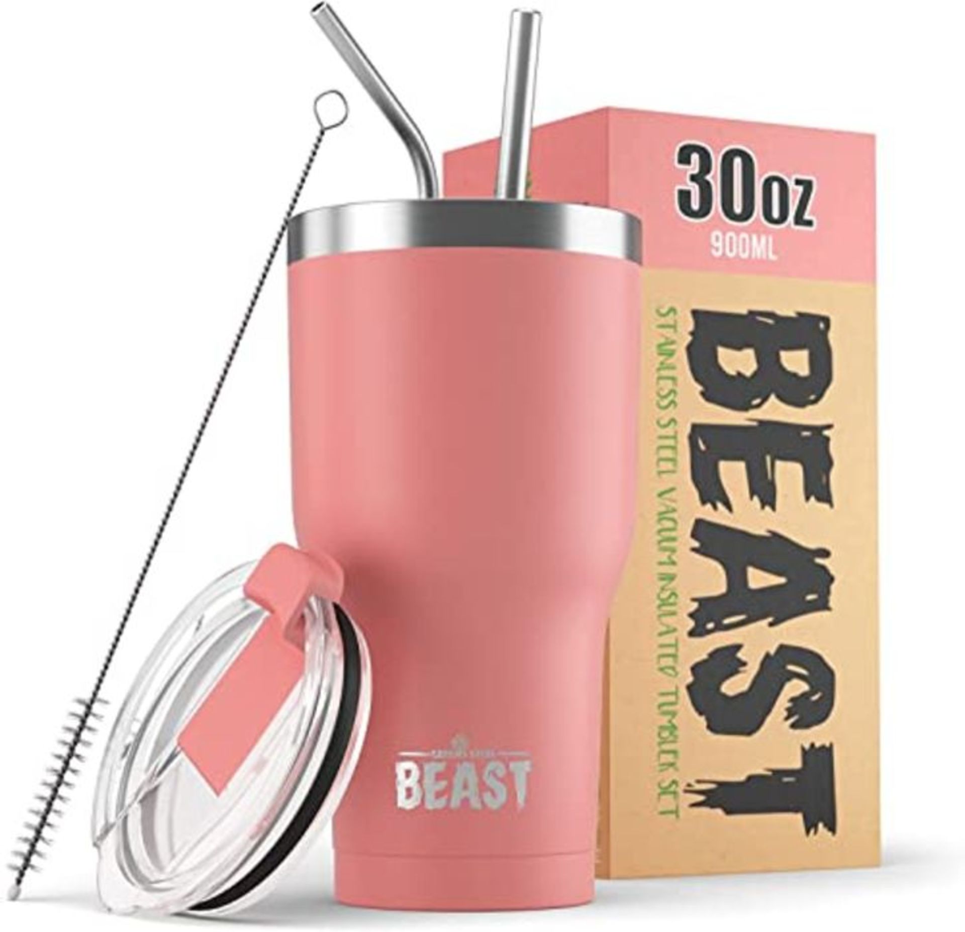 Beast Tumbler - 900 ml (30 oz), Blossom Pink | Reusable Stainless Steel, Vacuum Insula