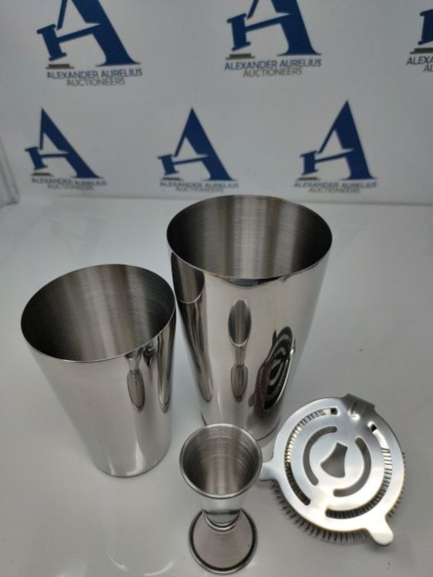 Boston Cocktail Shaker Set: 4pc Cocktail Making Set w/Cocktail Book, Stainless Steel C - Image 2 of 2