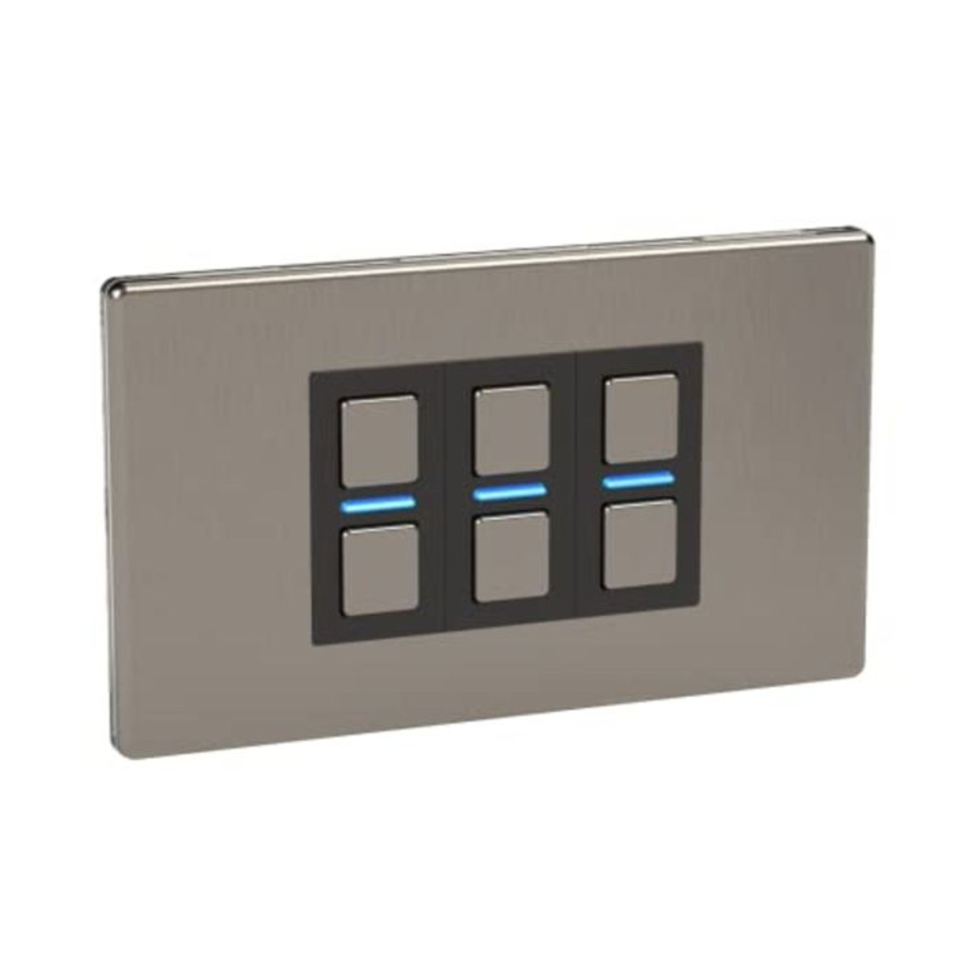 RRP £159.00 Lightwave LP23MK2 Smart Dimmer with Energy Monitoring, 3 Gang, Stainless Steel - Works