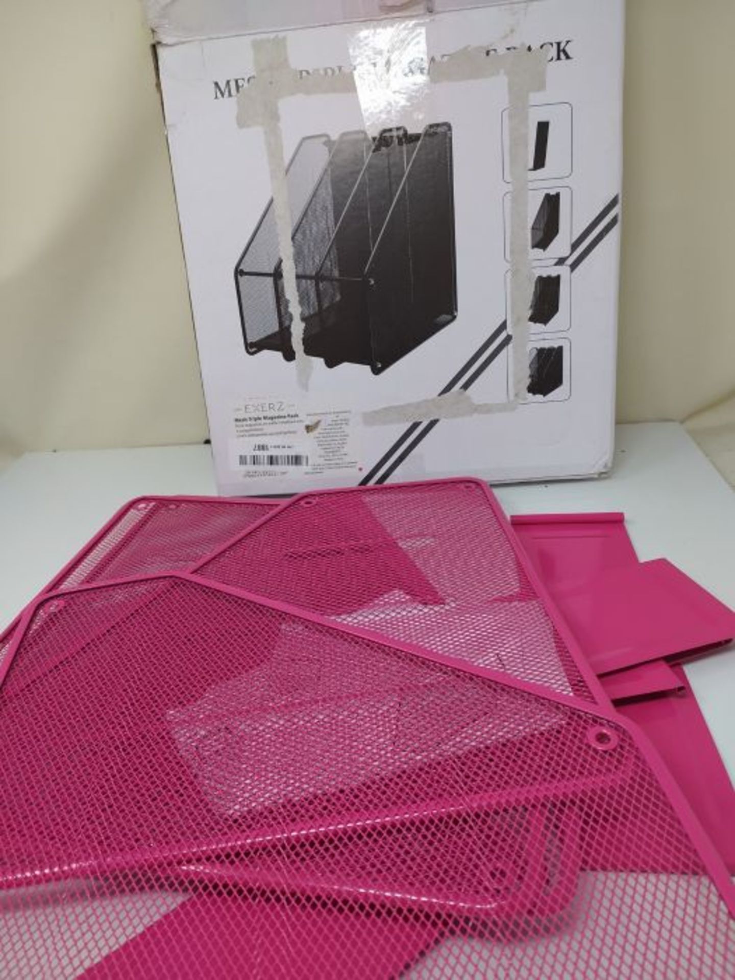 EXERZ Magazine Holder Triple Rack, Mesh Metal - 3 Compartments Documents/Notebooks/Fol - Image 2 of 2