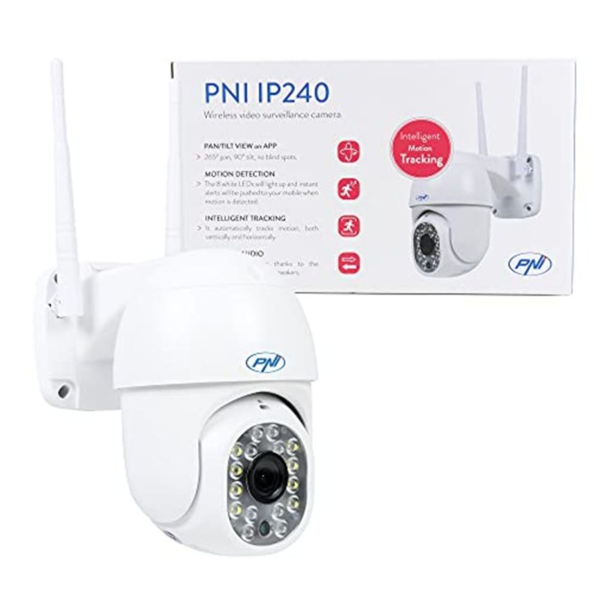 RRP £64.00 Wireless video surveillance camera PNI IP240 WiFi PTZ 1080p Digital zoom microSD slot