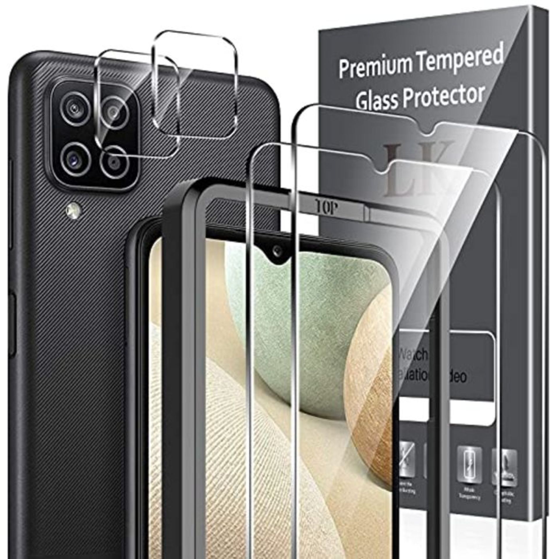 LK 4 Pack 2pcs Screen Protector & 2pcs Camera Lens Protector Compatible with Samsung G