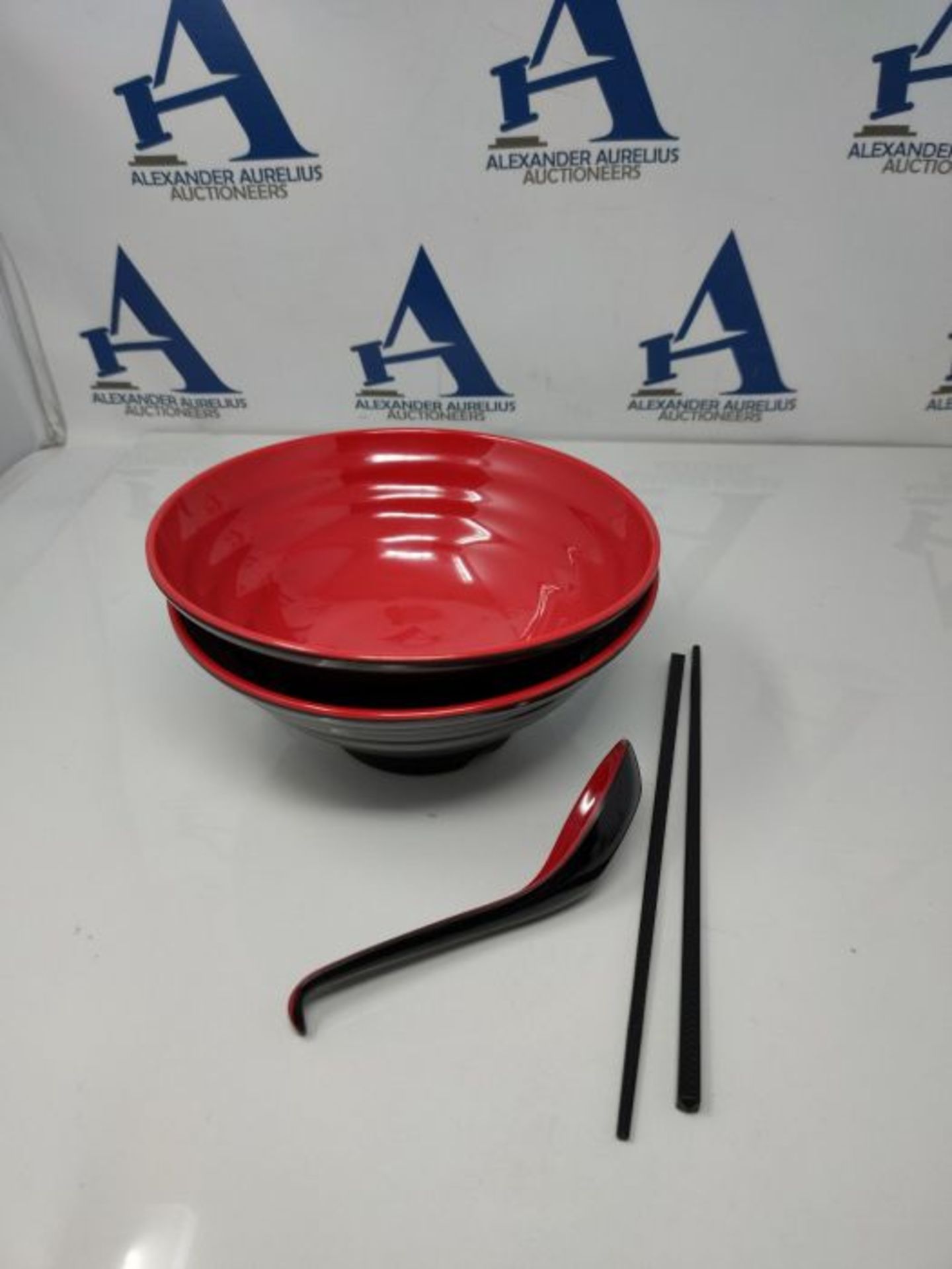 Lanbent Ramen Bowl Set, Capacity 1032 ml Japanese Soup Bowl with Spoon and Chopsticks, - Image 3 of 3