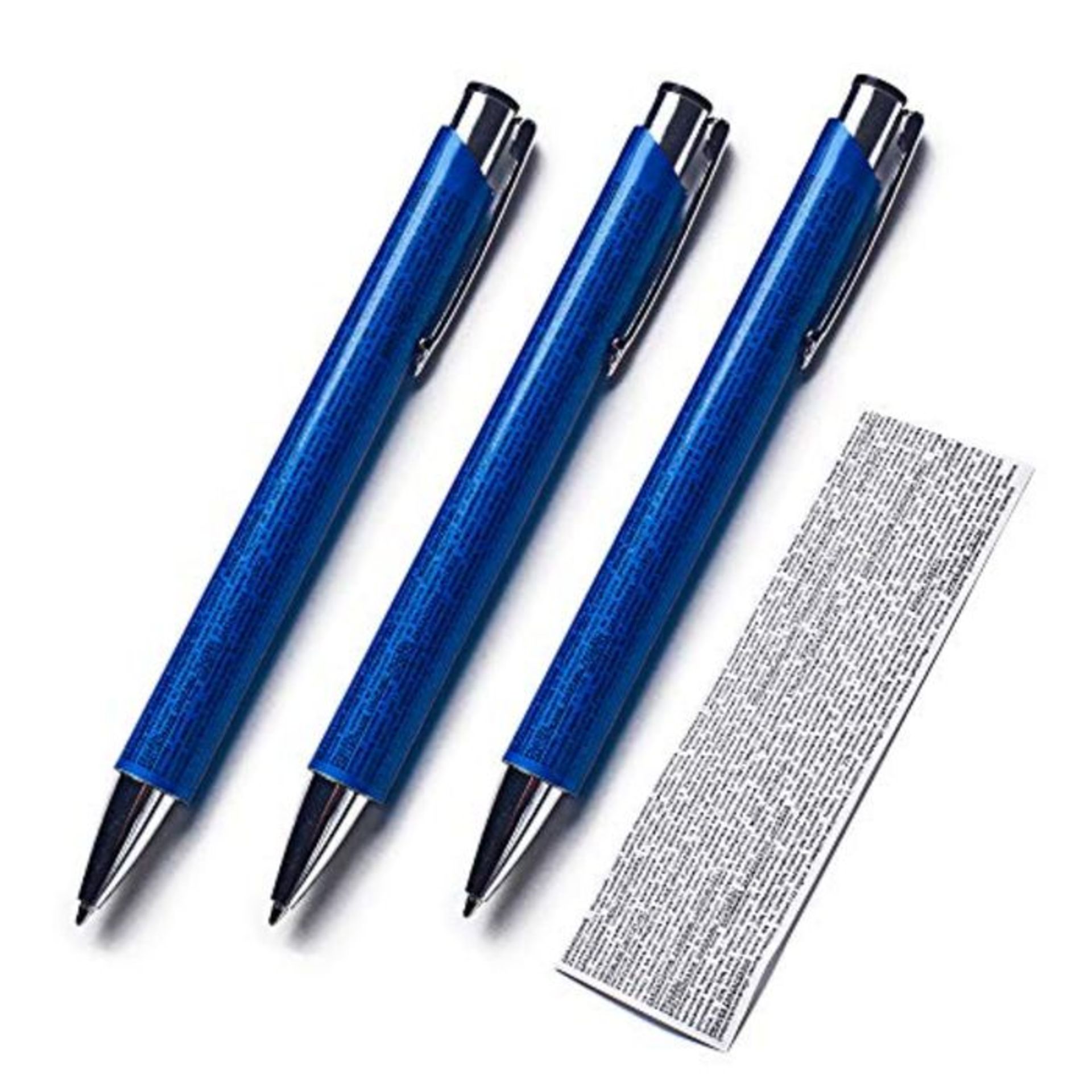 3 x FORBIDDEN PEN® Spicker Kuli, Stift, Schummel Kugelschreiber mit Spickzettel, für