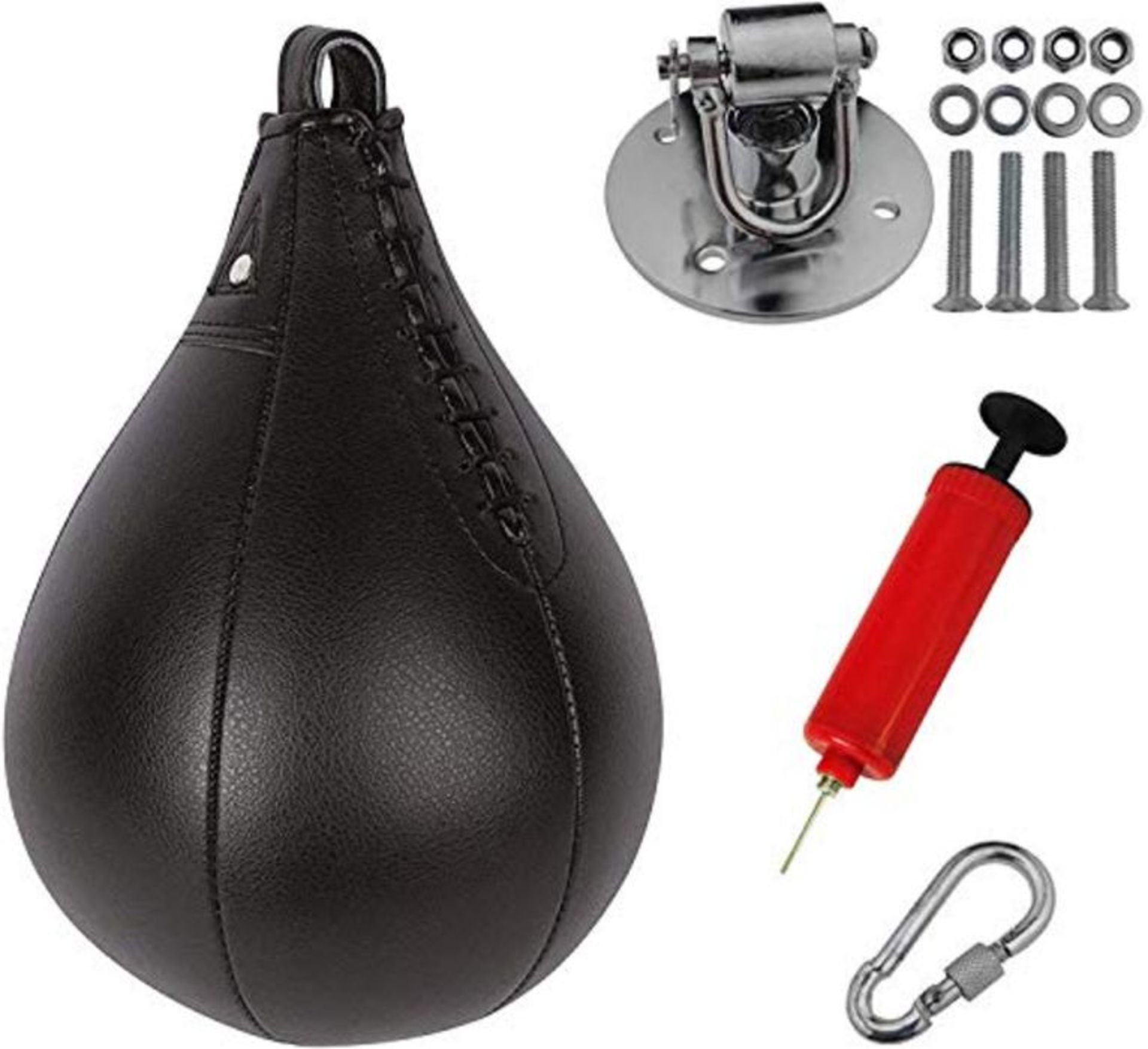 Sfeexun Inflatable Speed Balls Boxing, Leather Speed Bag Platform Punch Ball Hanging w