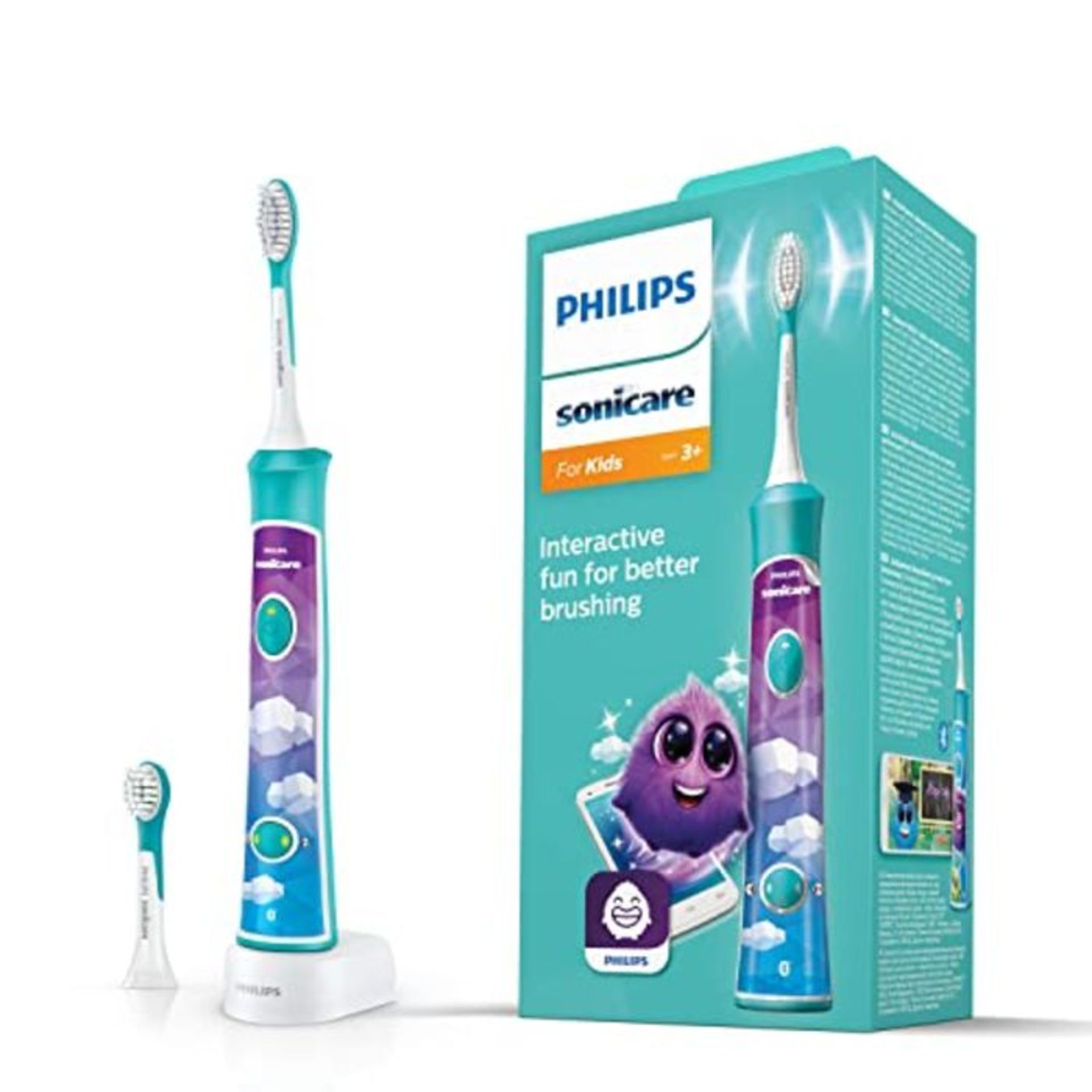 Philips Sonicare For Kids Electric Toothbrush HX6322 / 04, With Sound Technology, For