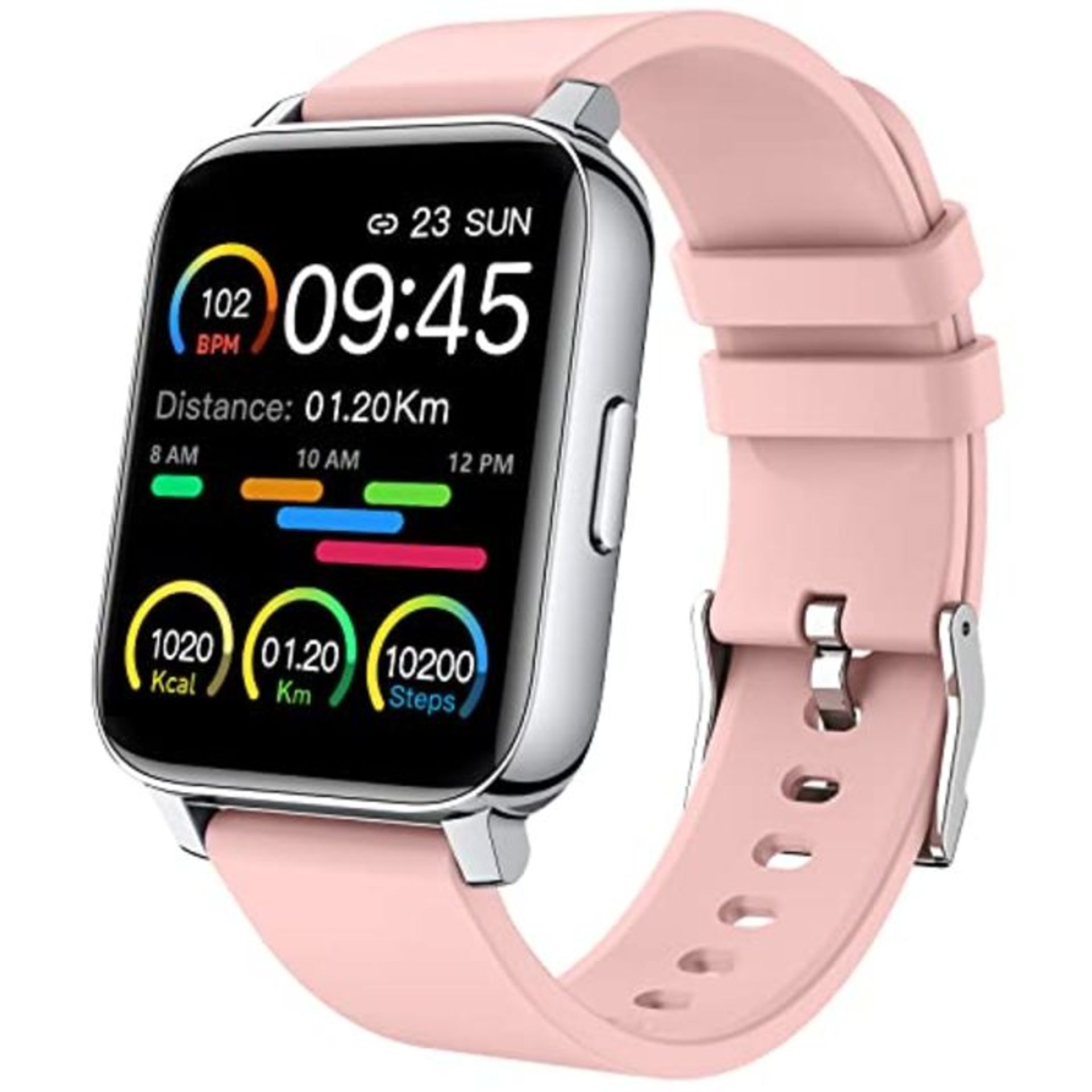 Smartwatch Donna, 1,69'' Orologio Fitness Cardiofrequenzimetro da Polso Pressione Sang