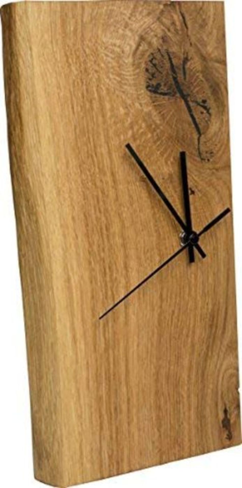 inn art dESIGN Wanduhr Eiche Massiv | Echt-Holz Uhr als Standuhr & Tisch-Uhr verwendba