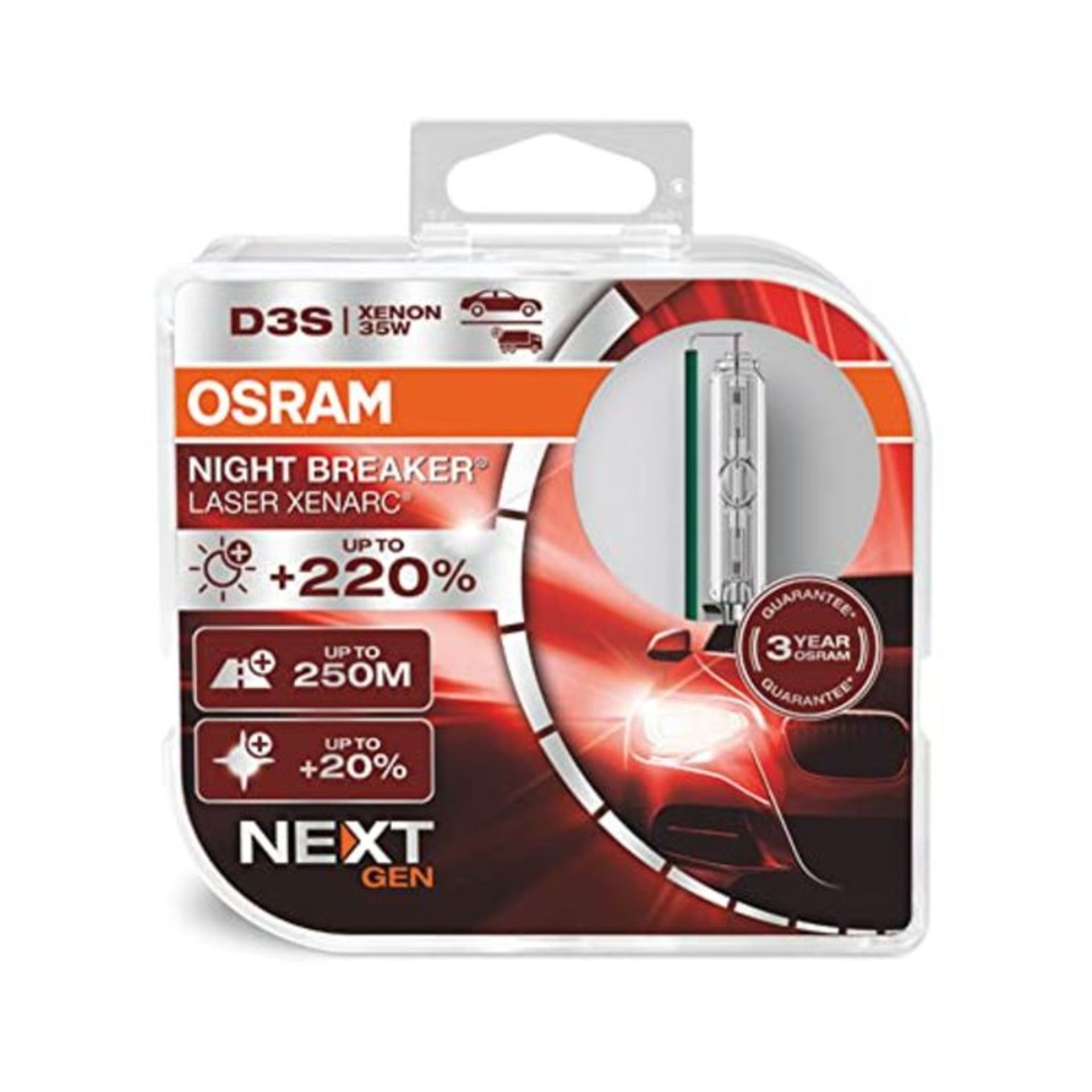 RRP £149.00 OSRAM XENARC NIGHT BREAKER LASER D3S, Next Generation, 220% more brightness, HID xenon