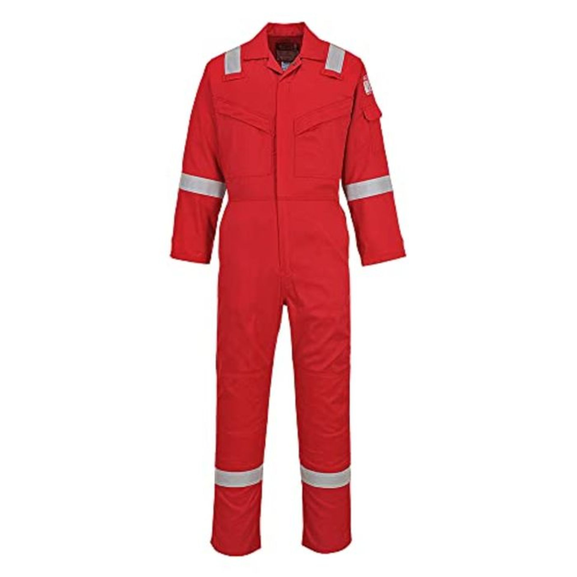 RRP £59.00 Portwest FR21 Flame Resistant Super Lightweight Anti-Static Coverall 210g Red, Large