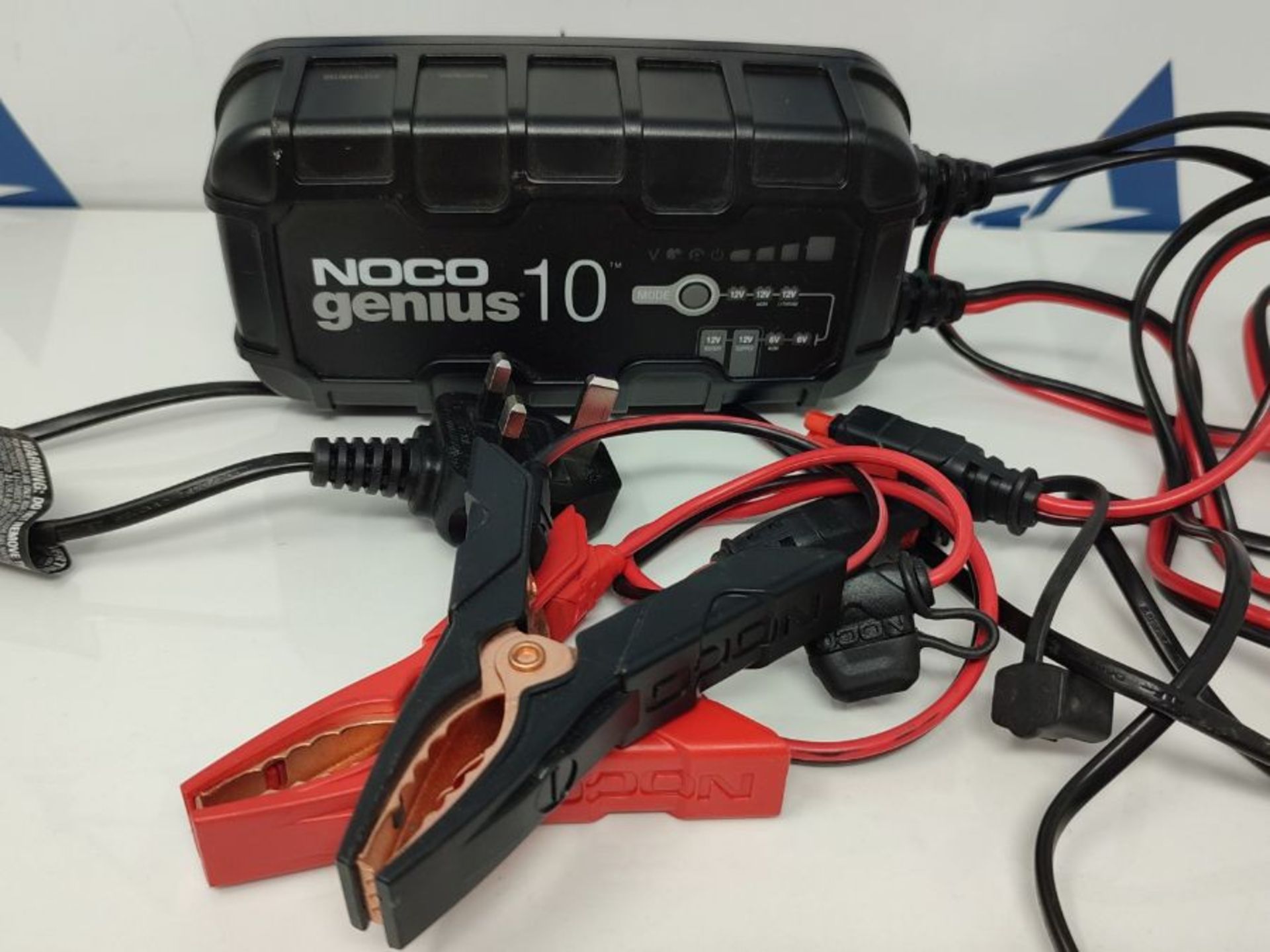 RRP £109.00 NOCO GENIUS10UK, 10A Smart Car Charger, 6V and 12V Portable Heavy-Duty Battery Charger - Image 3 of 3
