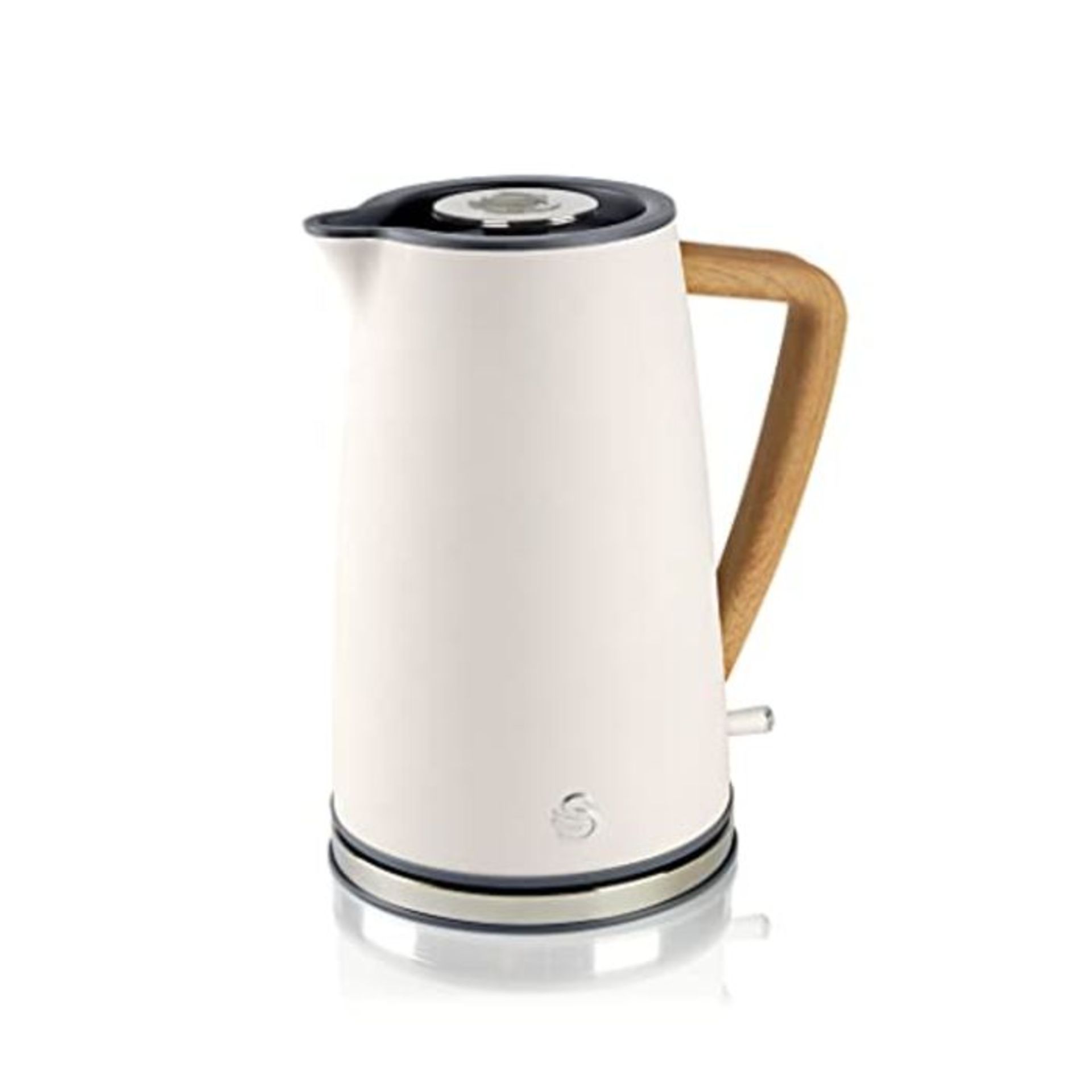 Swan SK14610WHTN, Nordic Rapid Boil Jug Kettle, Wood Effect Handle, Soft Touch Housing