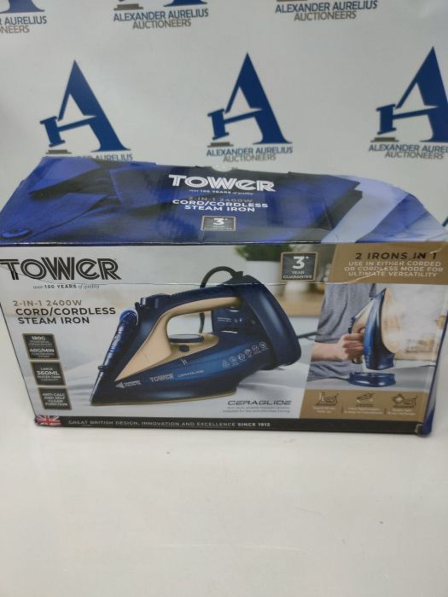 Tower T22008BLG CeraGlide Cordless Steam Iron with Ceramic Soleplate and Variable Stea - Image 4 of 4