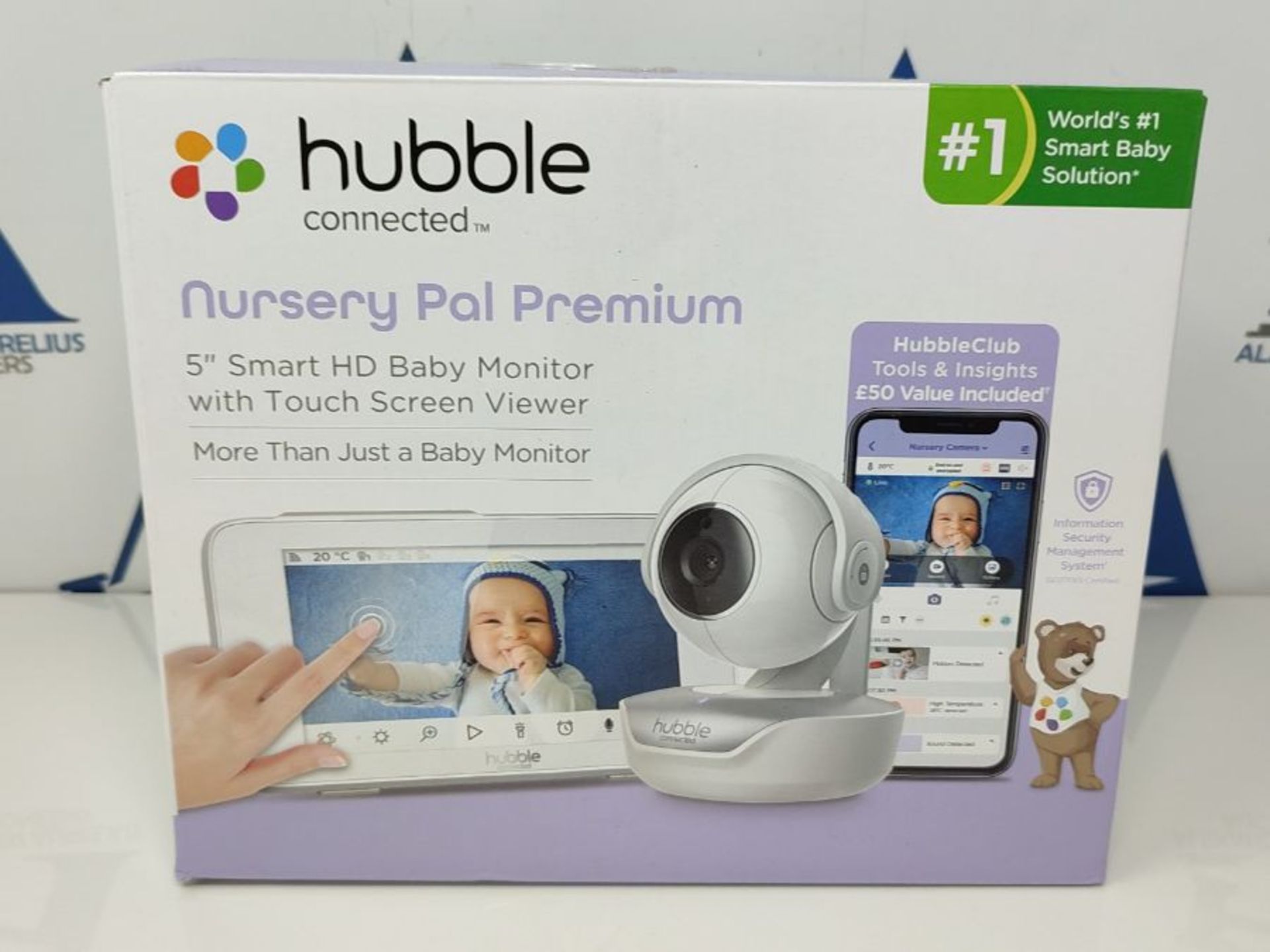 RRP £126.00 Hubble Connected Nursery Pal Premium Smart Video Baby Monitor with 5" Inch Touch Scree