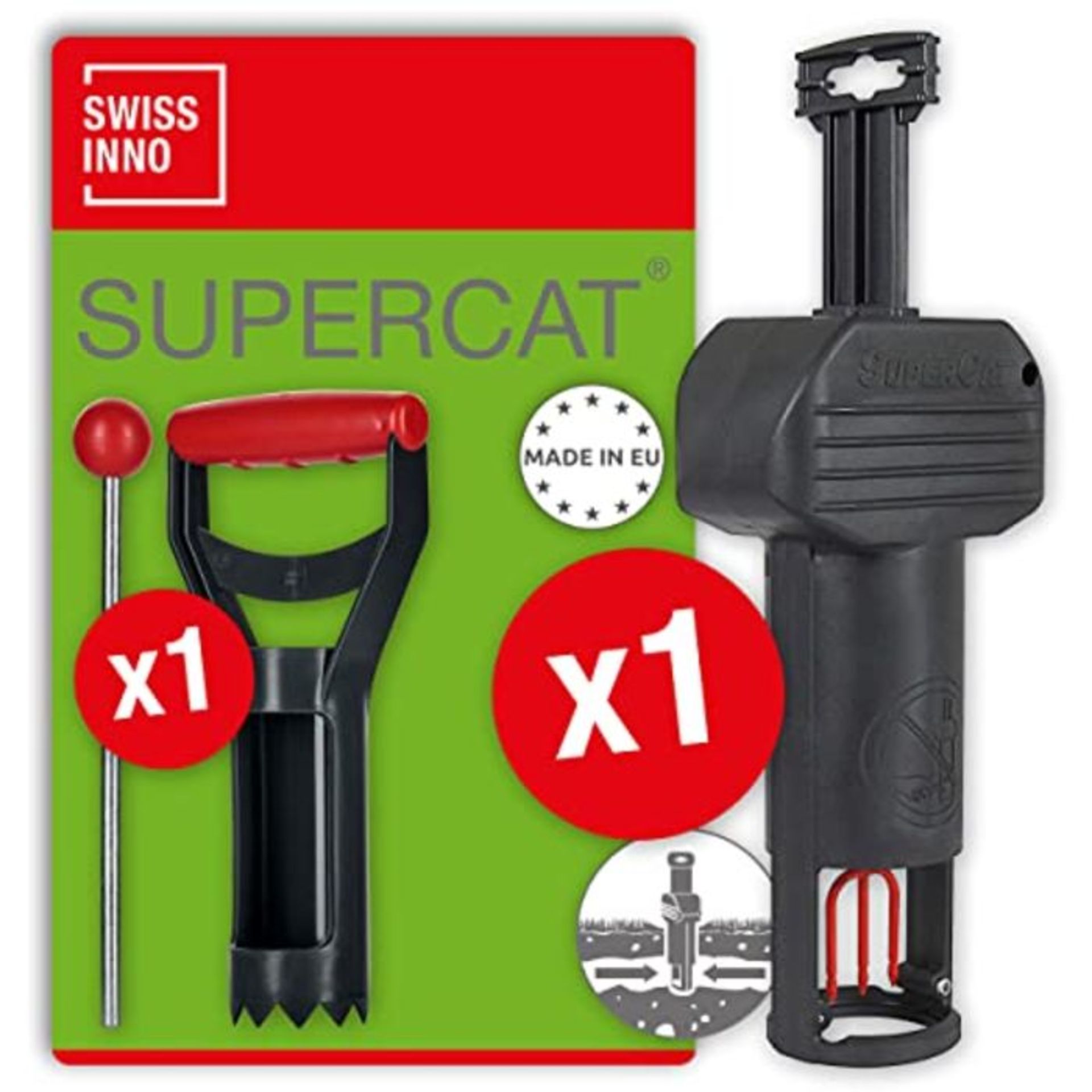 SWISSINNO Vole & Field Mouse Trap SuperCat x1 & Install Kit x1 - Europe Design - Ultra