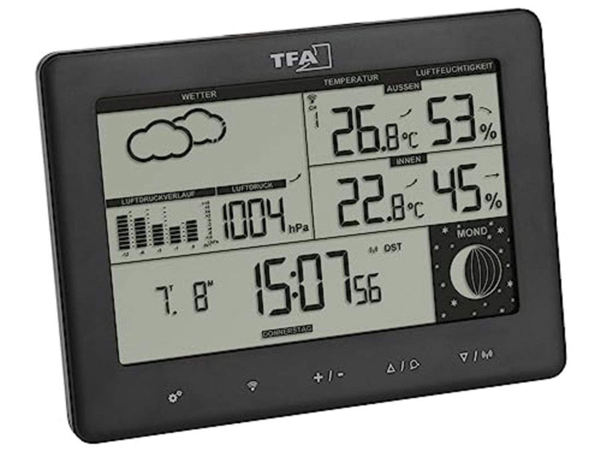 TFA Dostmann Elements 35.1158.01 Wireless Weather Station with Outdoor Transmitter, We