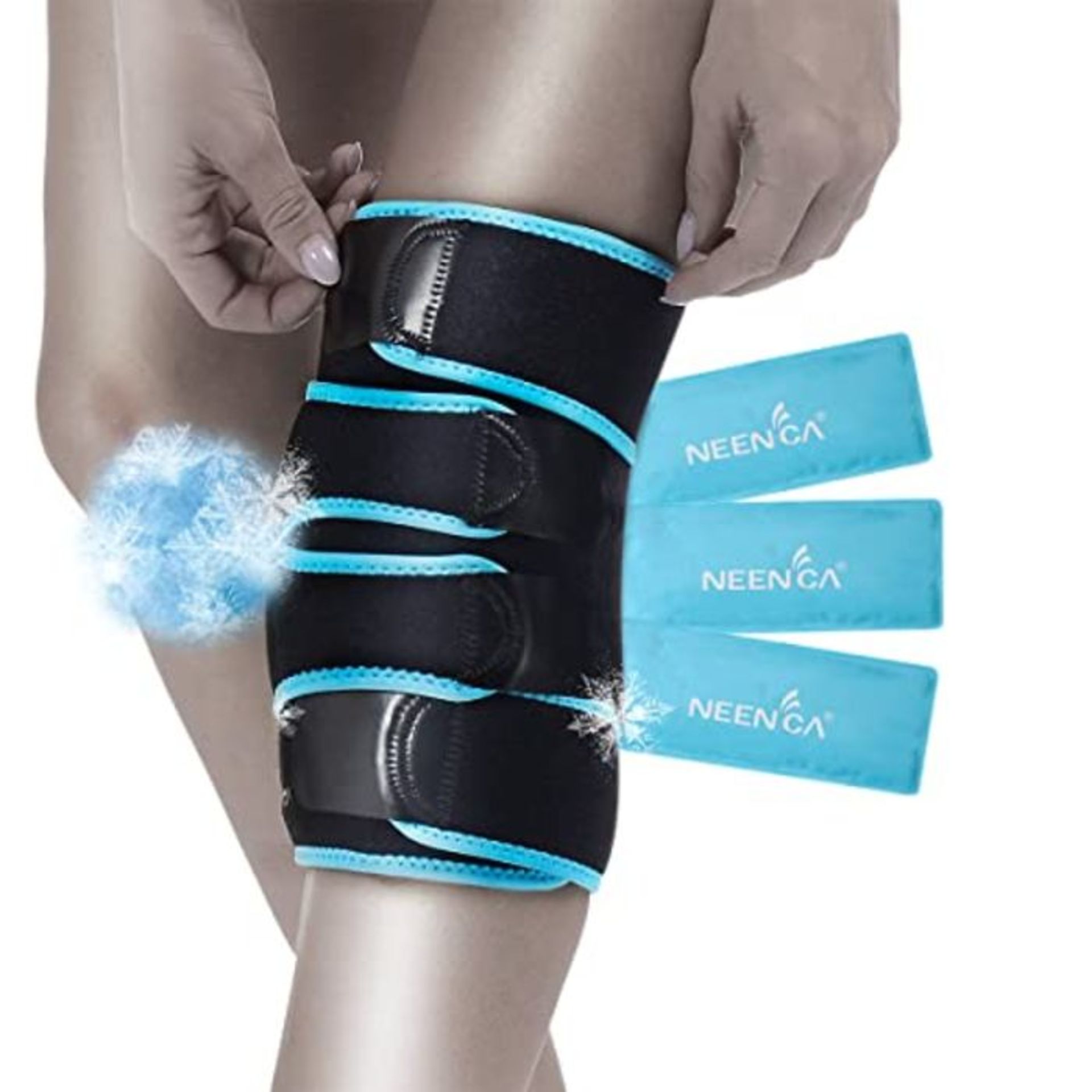 NEENCA Knee Brace with Ice Pack Wrap,Medical Grade Knee Support with 3 Reusable Cold/H