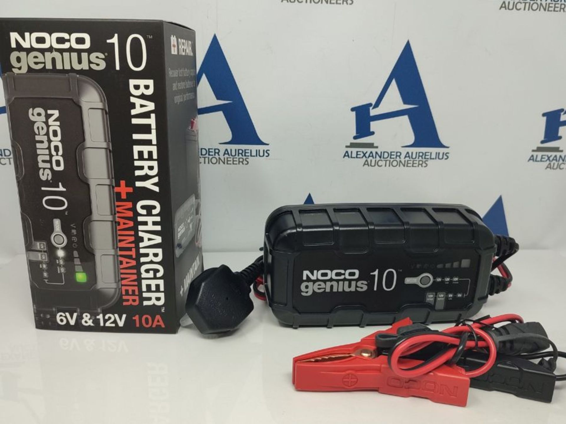 RRP £129.00 NOCO GENIUS10UK, 10A Smart Car Charger, 6V and 12V Portable Heavy-Duty Battery Charger - Image 3 of 3