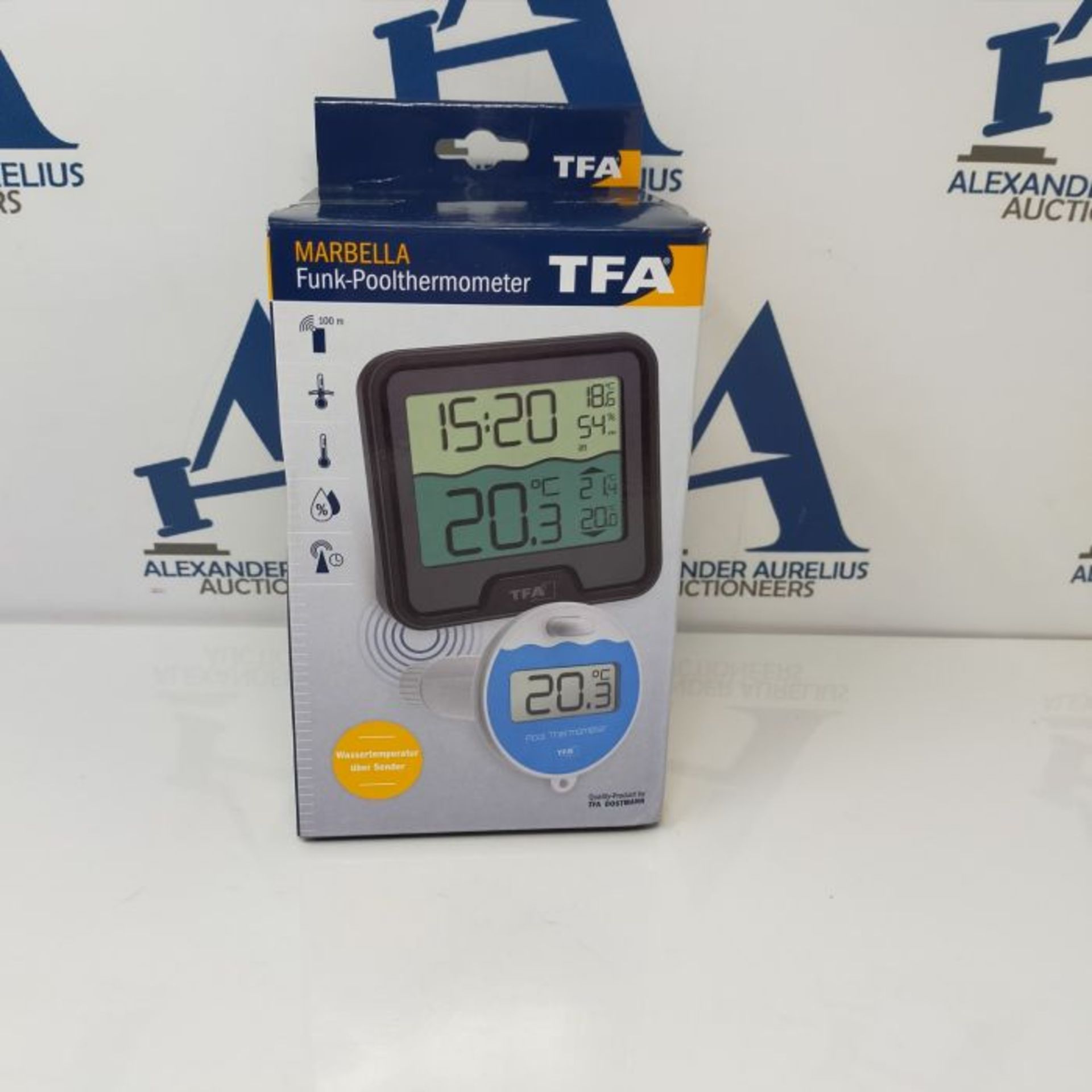 TFA Dostmann Marbella Wireless Pool Thermometer, Black, L110 x W110 x H210 mm - Image 2 of 2