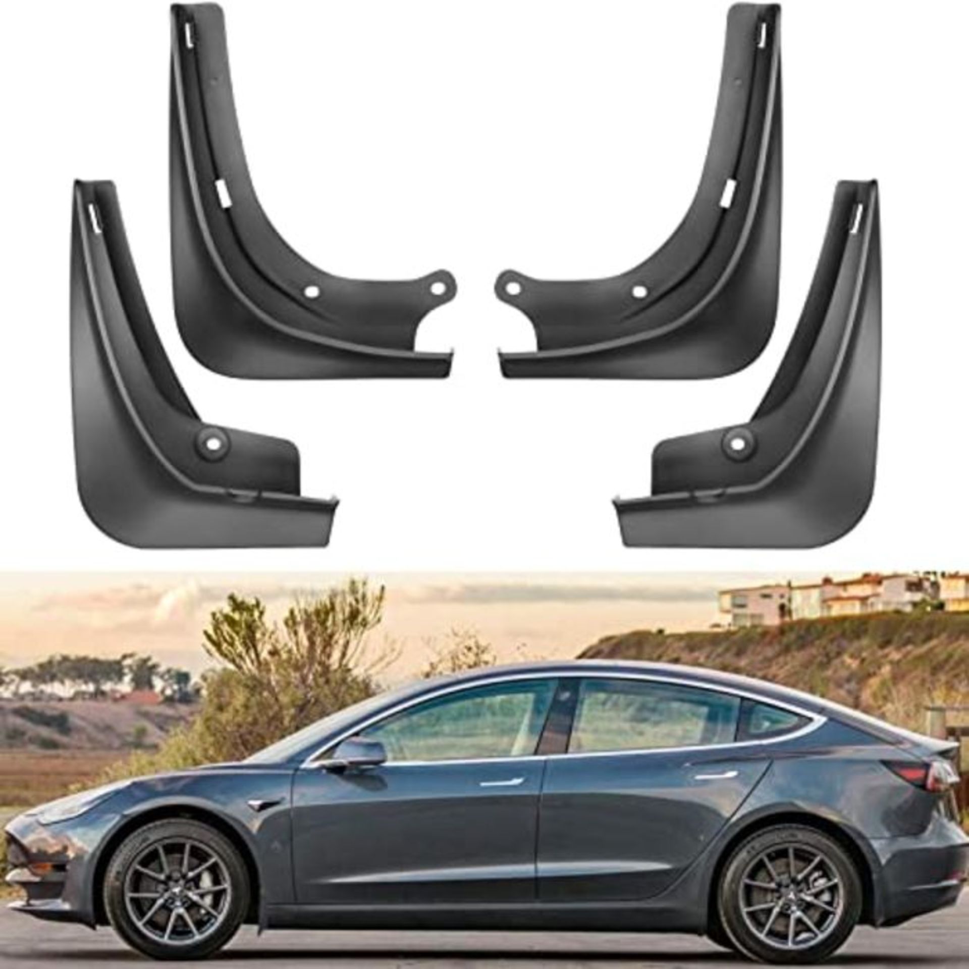 BASENOR Tesla Model 3 Mud Flaps Splash Guards 2019-2023(Set of Four)