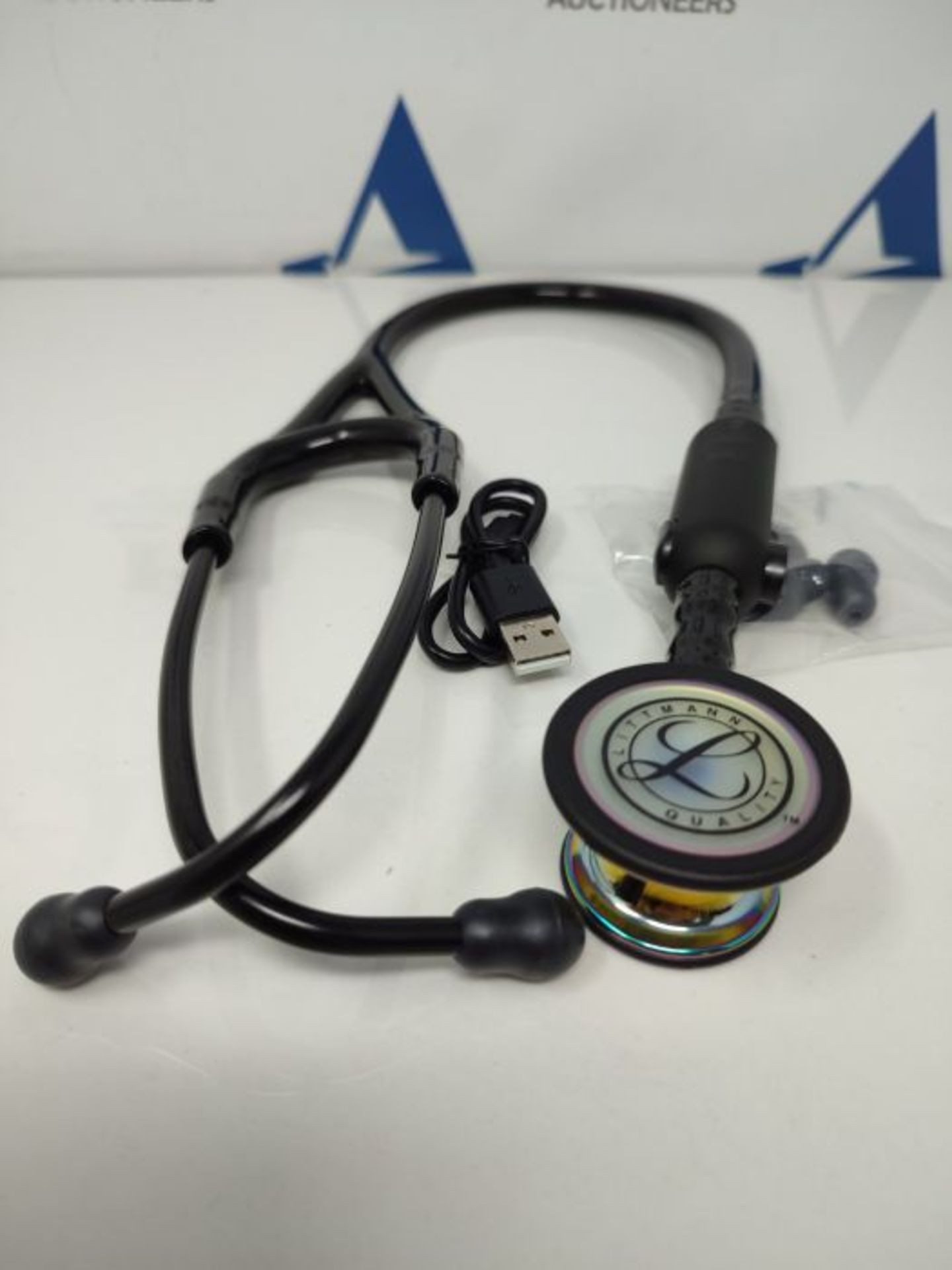RRP £327.00 3M Littmann CORE Digital Stethoscope, 8572, High Polish Rainbow Chestpiece, Black Tube - Image 2 of 2