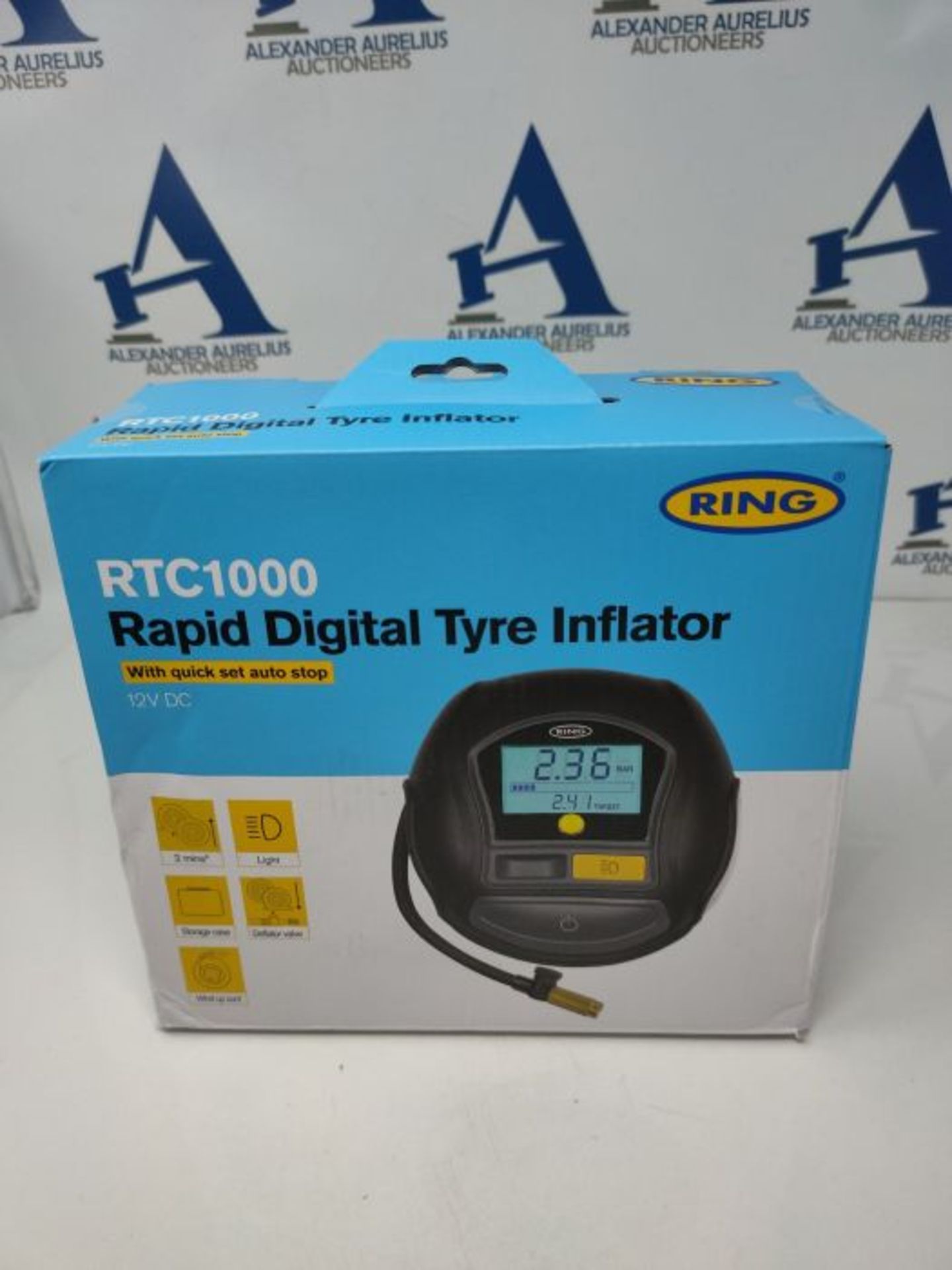 Ring Automotive - RTC1000 12V rapid tyre inflator air compressor car pump with preset - Image 2 of 3