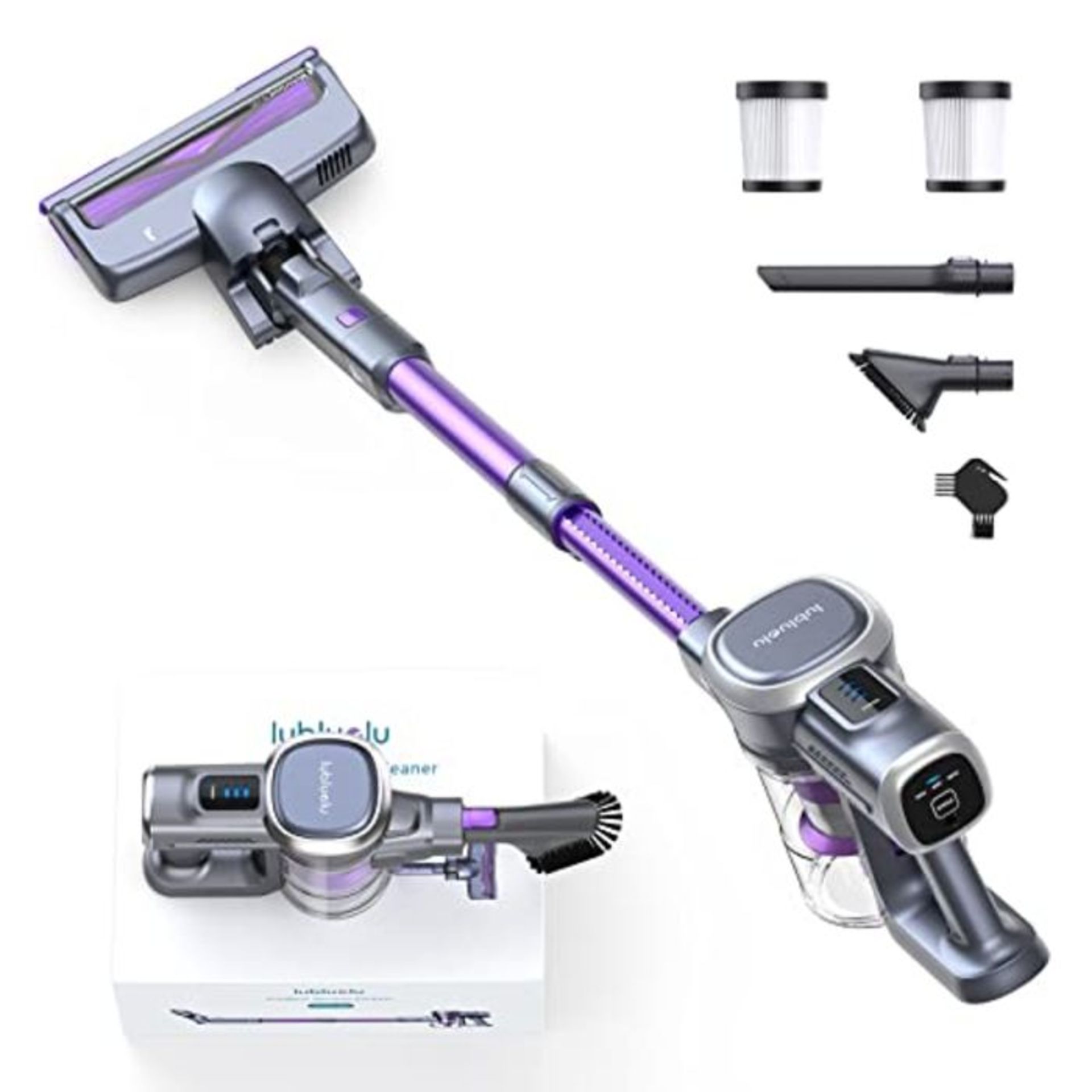 RRP £87.00 Lubluelu 25 Kpa Cordless Vacuum Cleaner, Cordless Stick Vacuum with 235W Brushless Mot