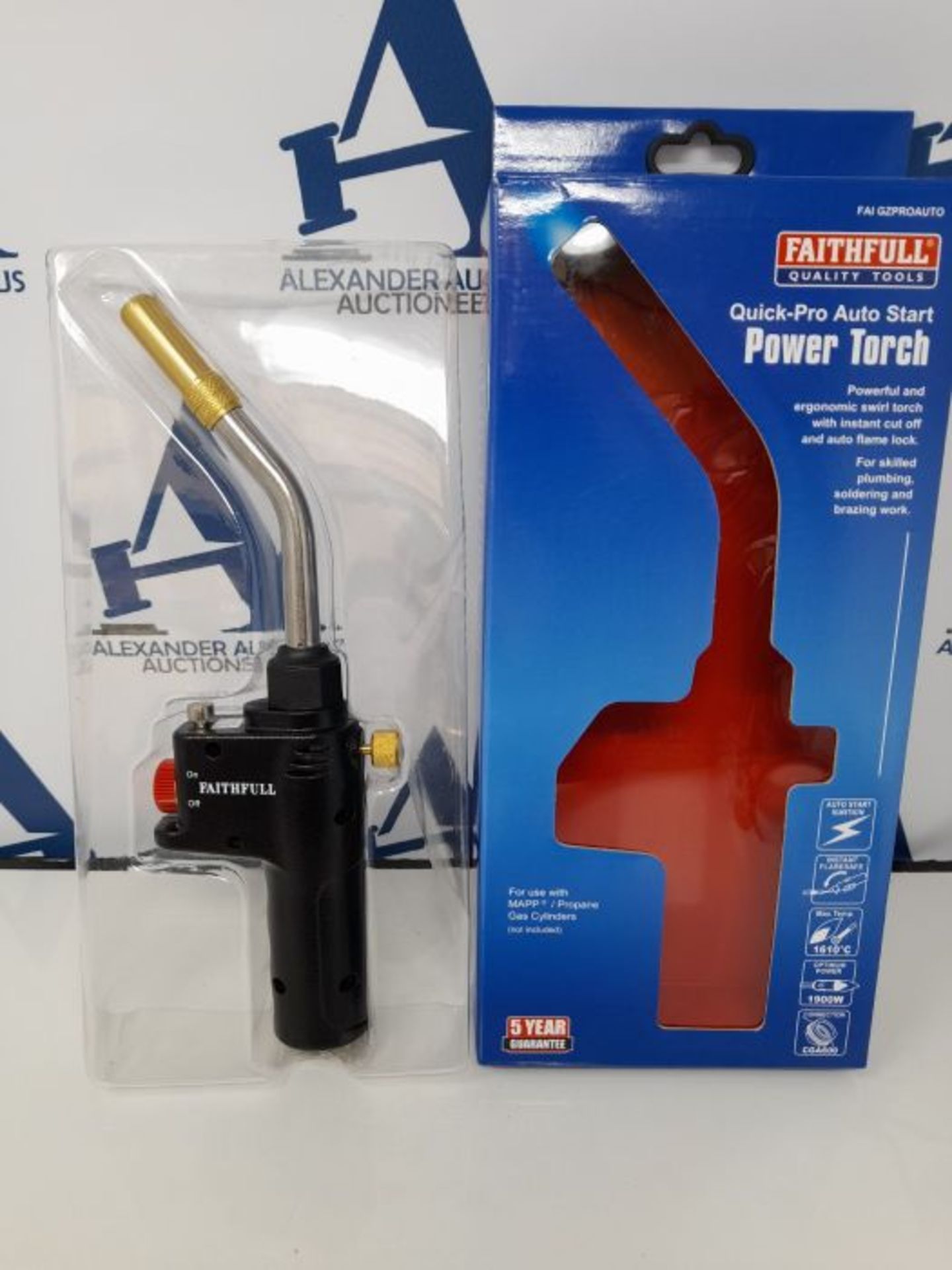 Faithfull FAIGZPROAUTO Quick Pro Auto Power Gas Torch - Image 2 of 3