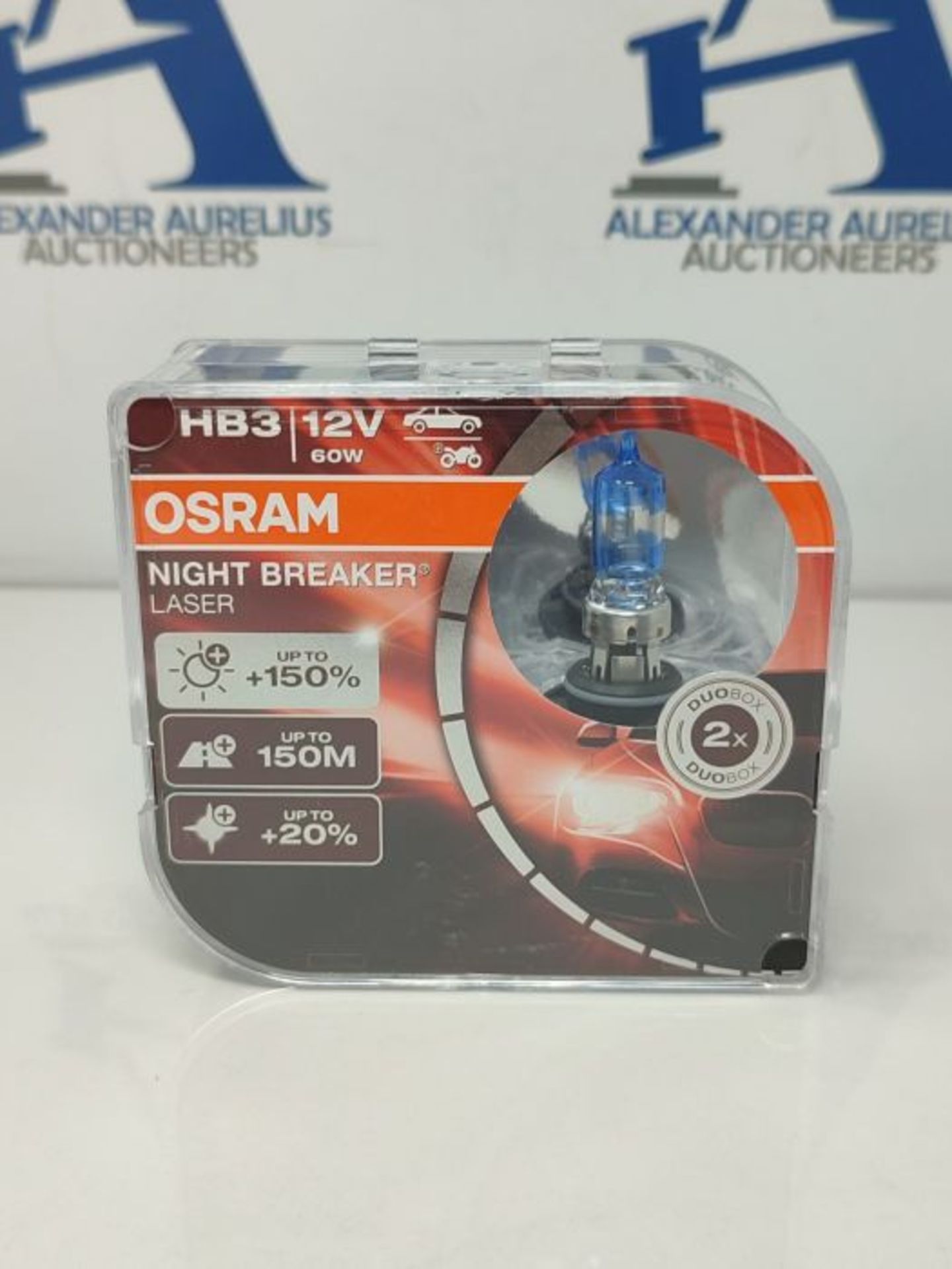 OSRAM NIGHT BREAKER LASER HB3, +150 percent more brightness, halogen headlight lamp, 9 - Image 2 of 3